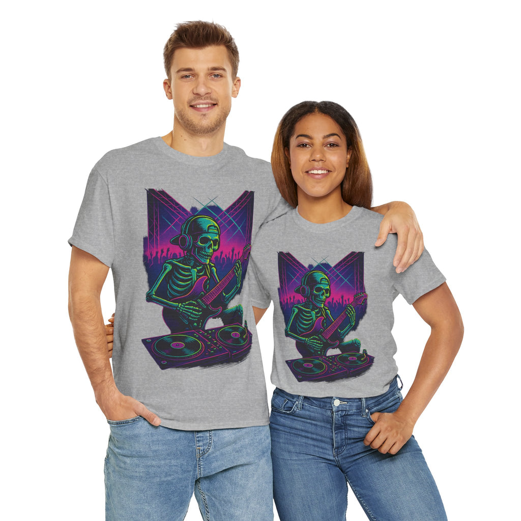 Bone Jams Rockin’ Skeleton, Tee | Loud Enough to Wake the Dead | Unisex Cotton Shirt for Music Lovers, Concerts, Halloween, Gifts