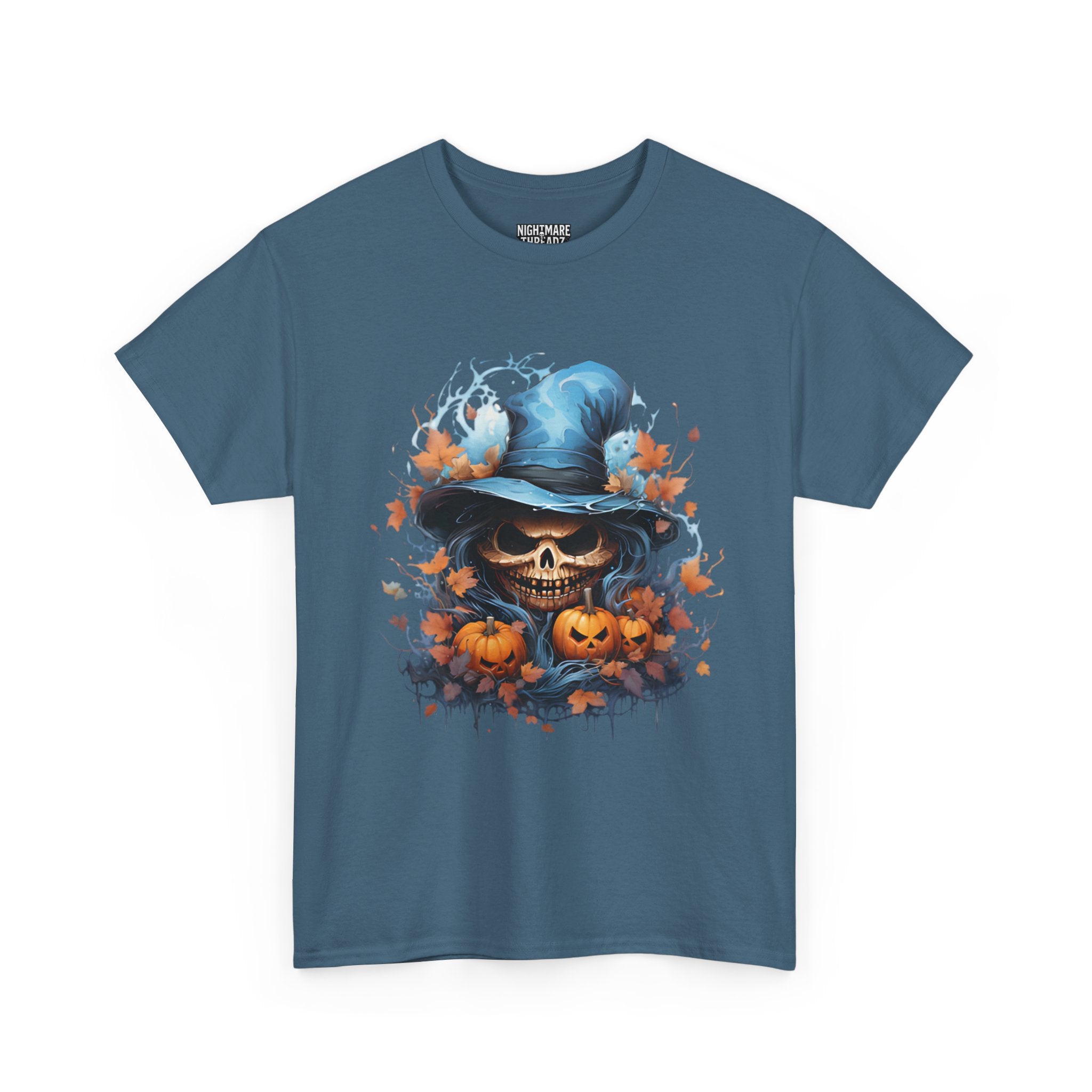 Skull Witch Unhappy Halloween Tee - Halloween Shirt, Spooky Tee, Pumpkin Shirt, Fall Apparel, Costume Top