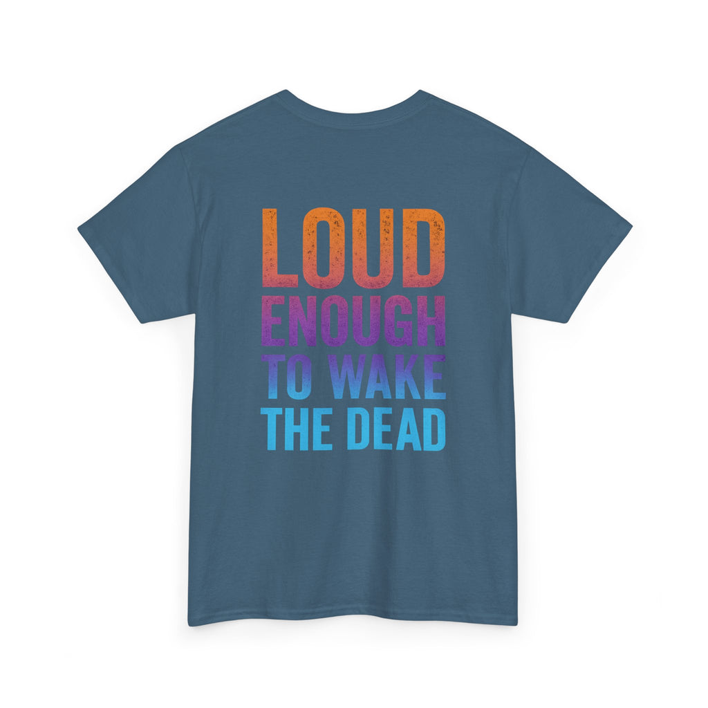 Bone Jams Rockin’ Skeleton, Tee | Loud Enough to Wake the Dead | Unisex Cotton Shirt for Music Lovers, Concerts, Halloween, Gifts