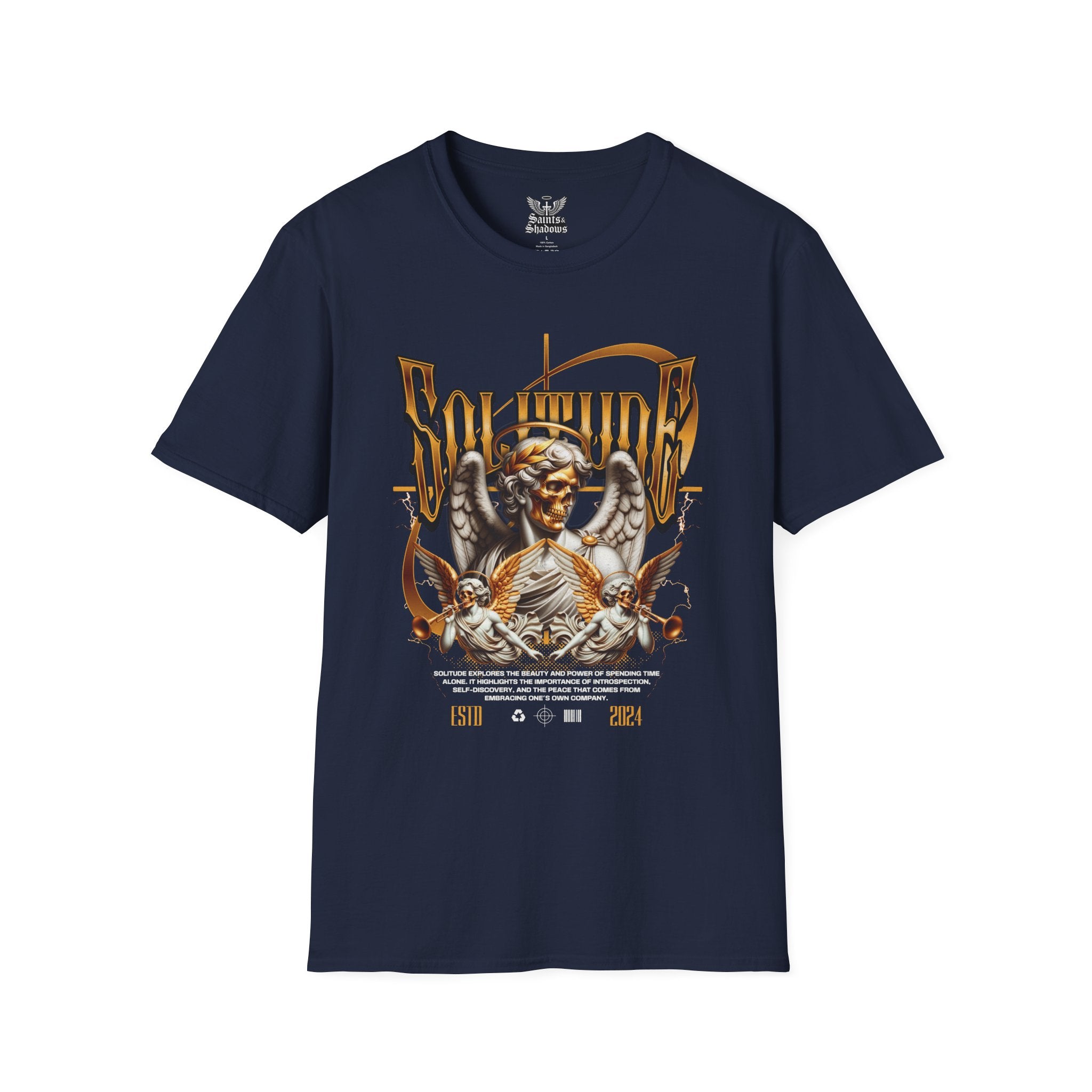 Saints and Shadows - Solitude, Angelic Artwork Unisex Softstyle T-Shirt, Casual Wear