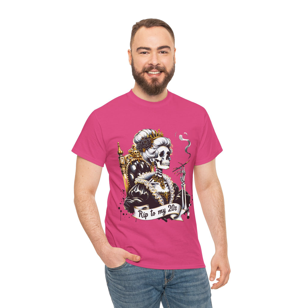 Rip to my 20s Tee, Heavy, Unisex Graphic Shirt, Birthday Gift, Casual Wear, Vintage Style, Floral Design T-shirt