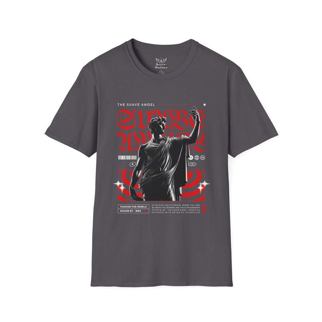 Saints and Shadows - The Suave Angel, Angelic Artwork Unisex Softstyle T-Shirt, Casual Wear