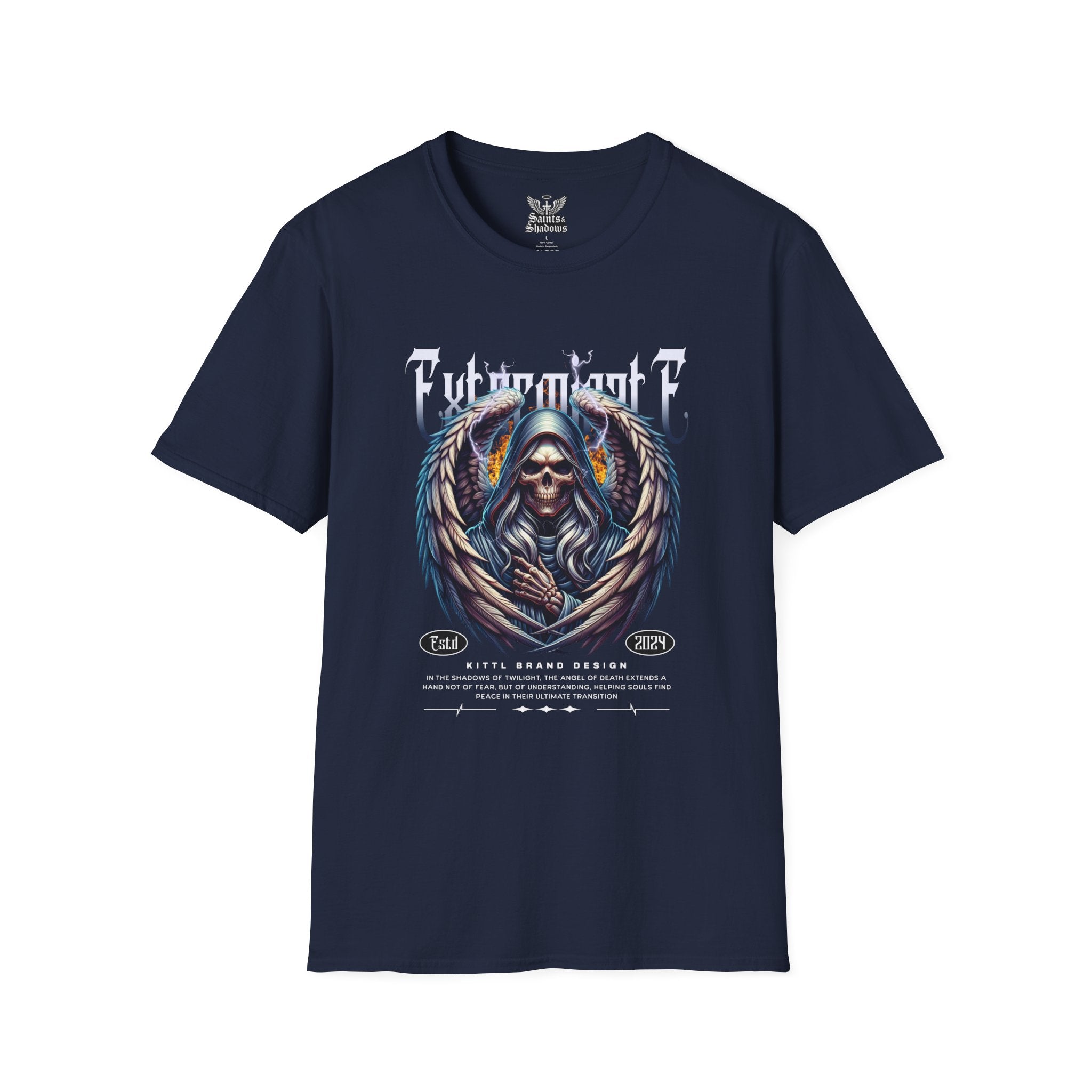 Saints and Shadows - Exterminate, Angelic Artwork Unisex Softstyle T-Shirt, Casual Wear