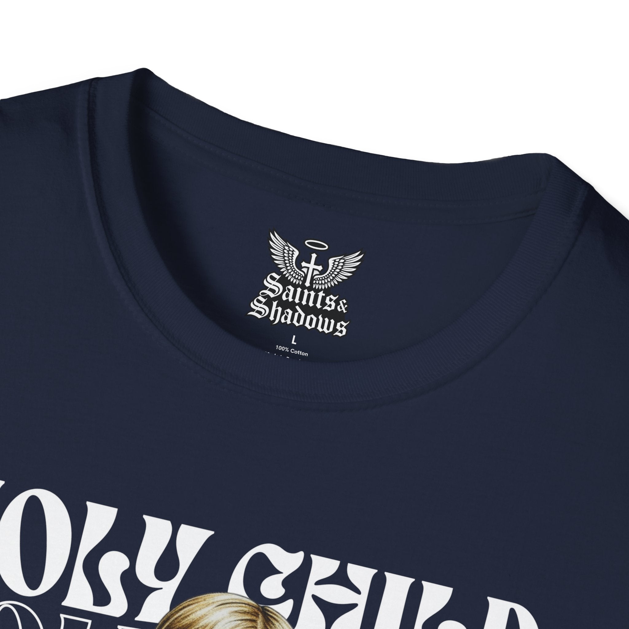 Saints and Shadows - Holy Child, Angelic Artwork Unisex Softstyle T-Shirt, Casual Wear