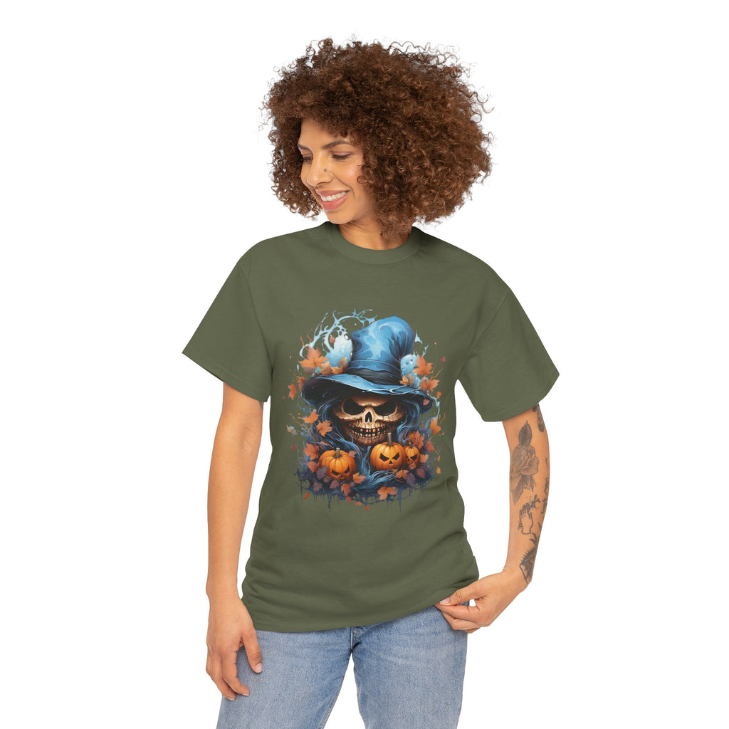 Skull Witch Unhappy Halloween Tee - Halloween Shirt, Spooky Tee, Pumpkin Shirt, Fall Apparel, Costume Top