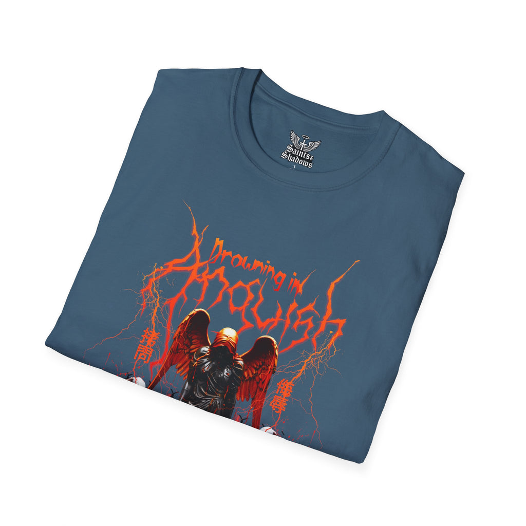Saints and Shadows -Drowning In Anguish, Angelic Artwork Unisex Softstyle T-Shirt, Casual Wear