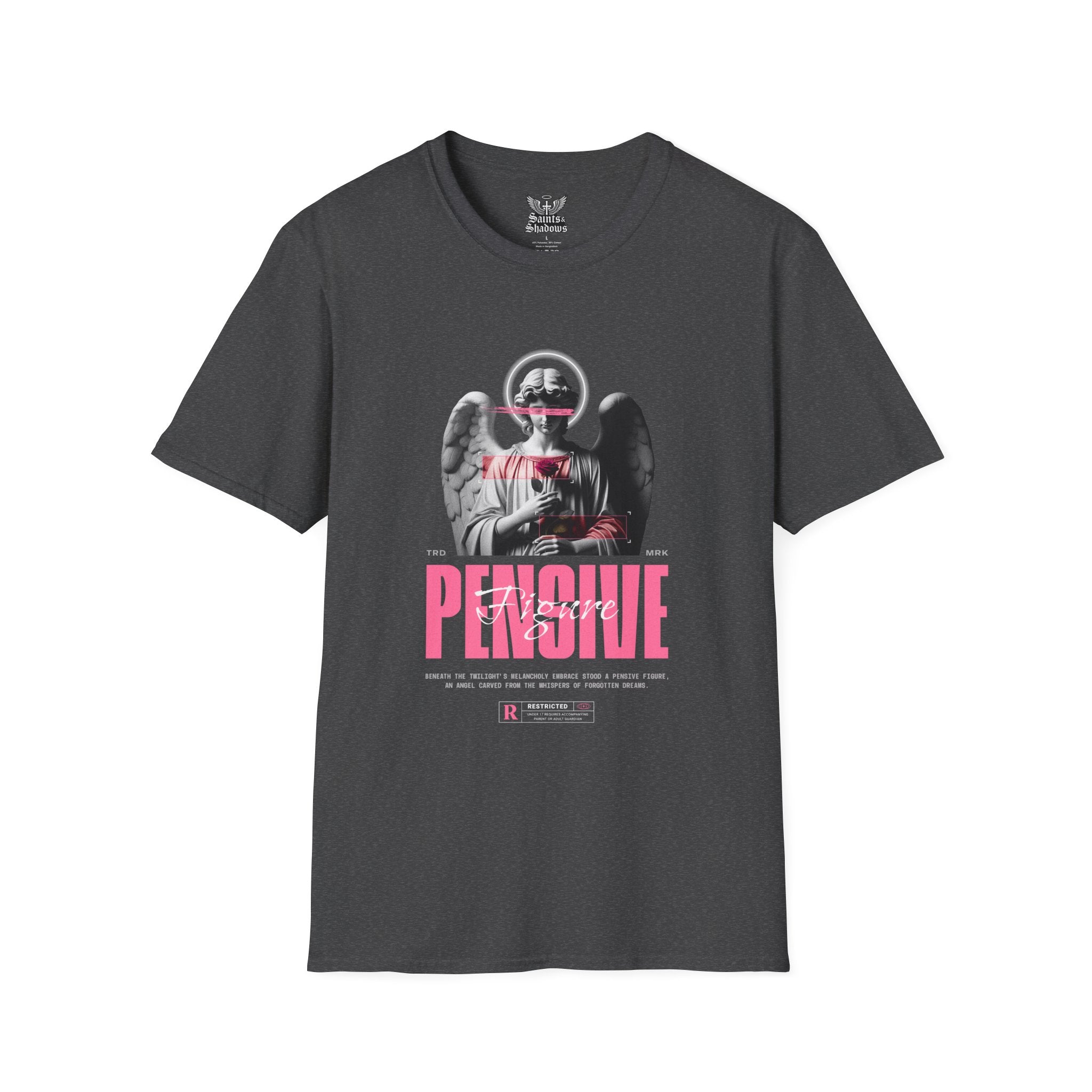 Saints and Shadows - Pensive, Angelic Artwork Unisex Softstyle T-Shirt, Casual Wear