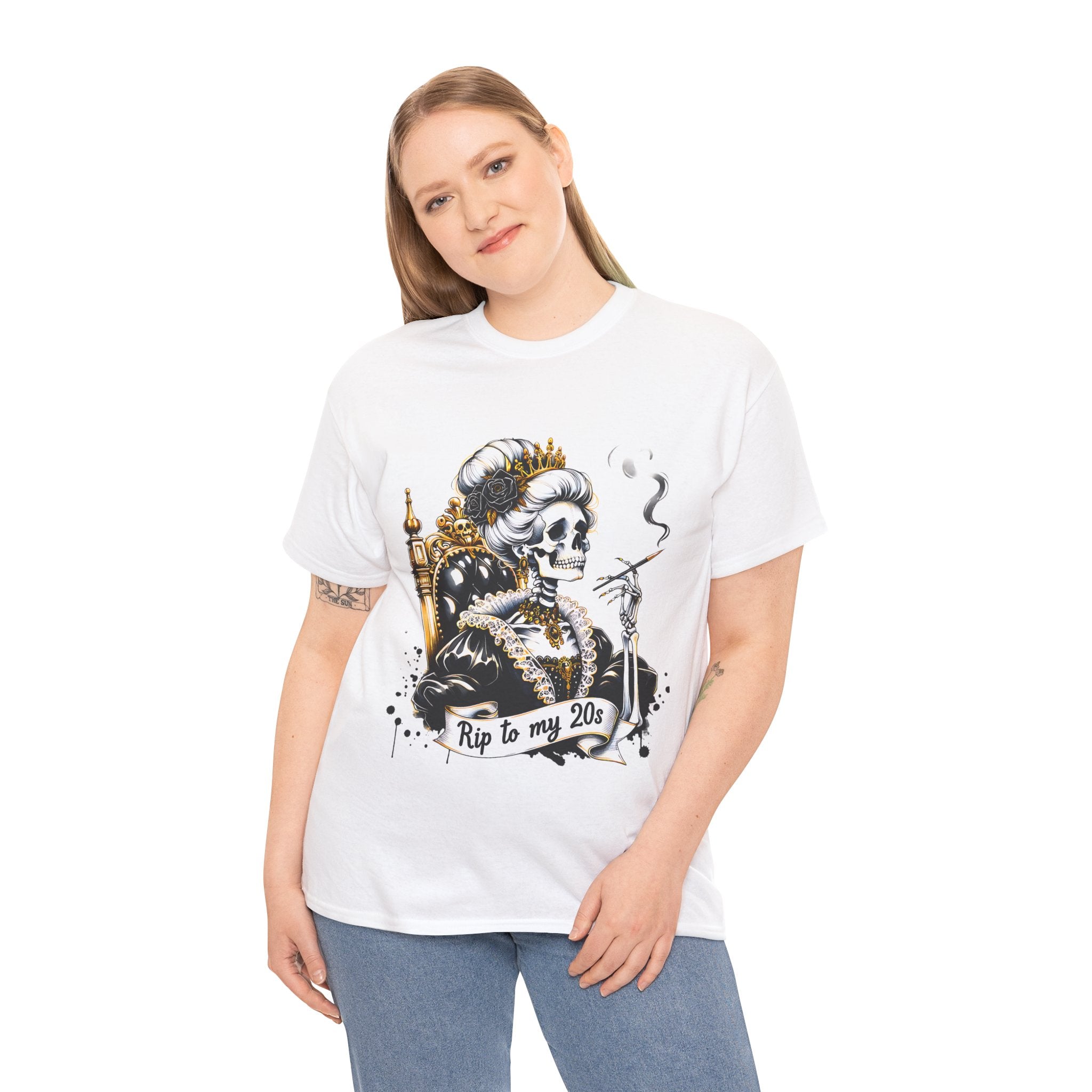 Rip to my 20s Tee, Heavy, Unisex Graphic Shirt, Birthday Gift, Casual Wear, Vintage Style, Floral Design T-shirt