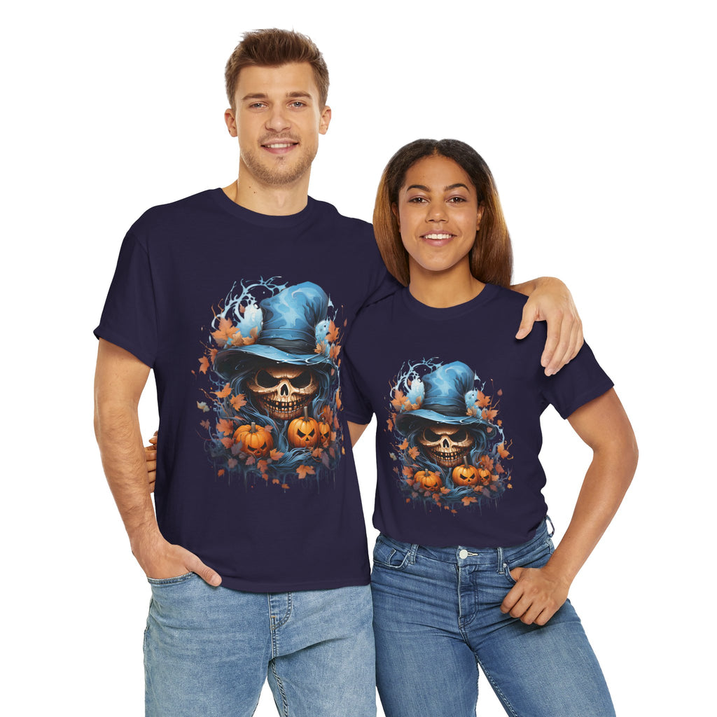 Skull Witch Unhappy Halloween Tee - Halloween Shirt, Spooky Tee, Pumpkin Shirt, Fall Apparel, Costume Top