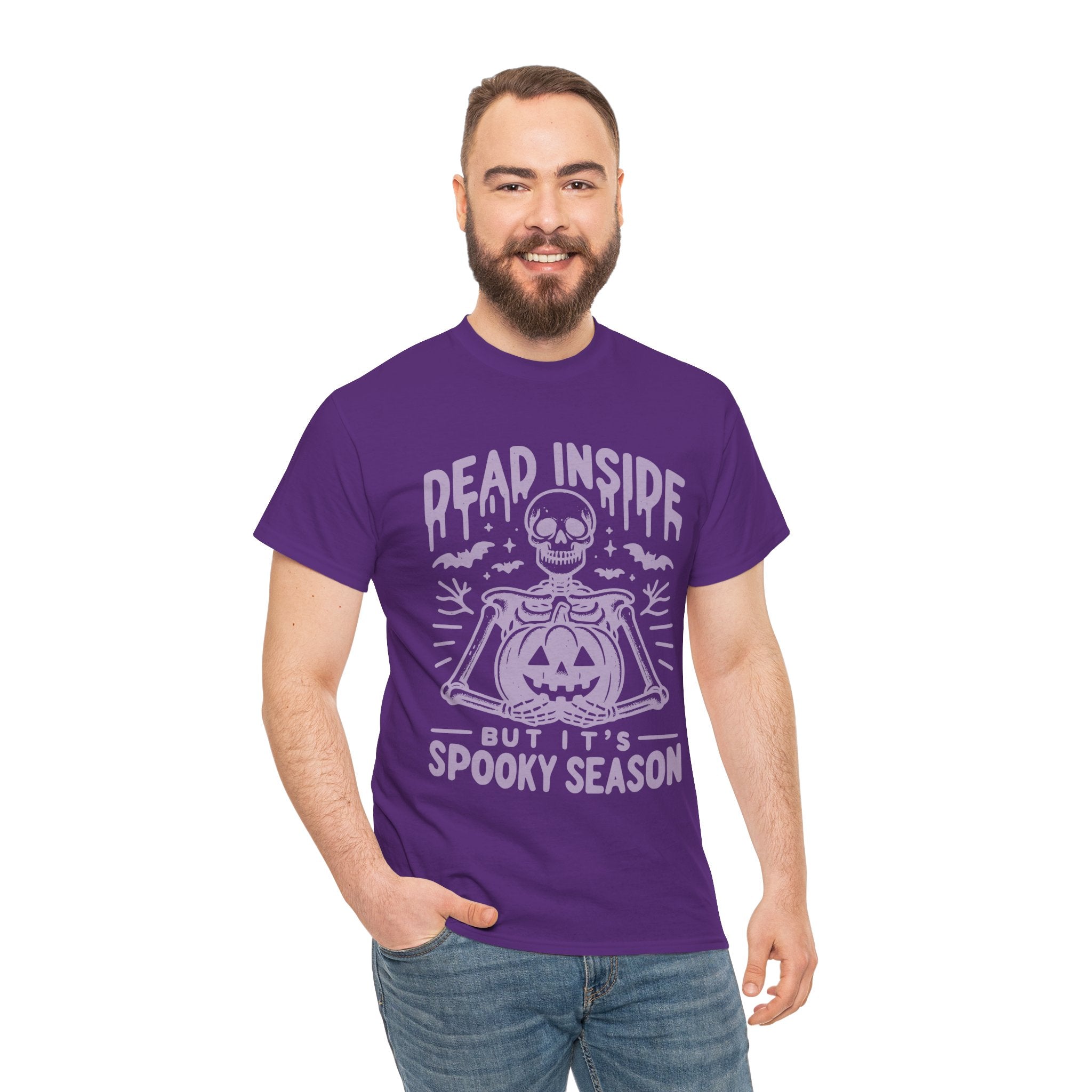 Spooky Season Dead Inside Unisex Tee, Halloween Shirt, Graphic Tee, Fall Apparel, Ghostly Vibes, Comfy Everyday Wear
