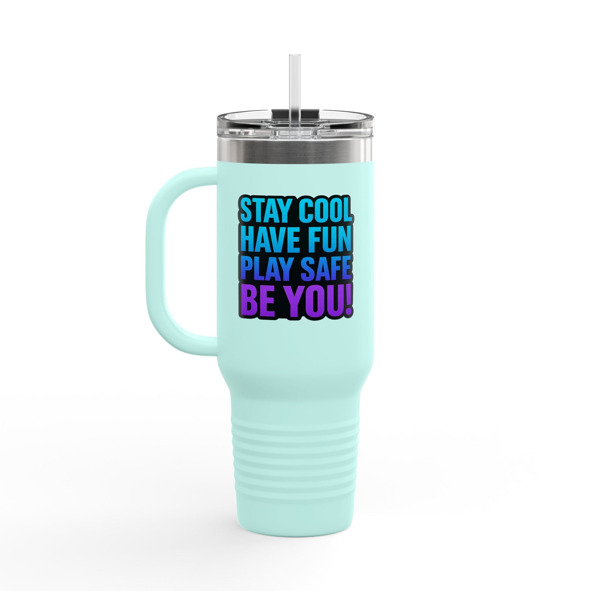 DJ KAT PAWS Purr-fectly Awesome | Travel Mug  - for Cat Lovers, 40oz Insulated Tumbler, Perfect for Road Trips, Gifts for Pet Owners.
