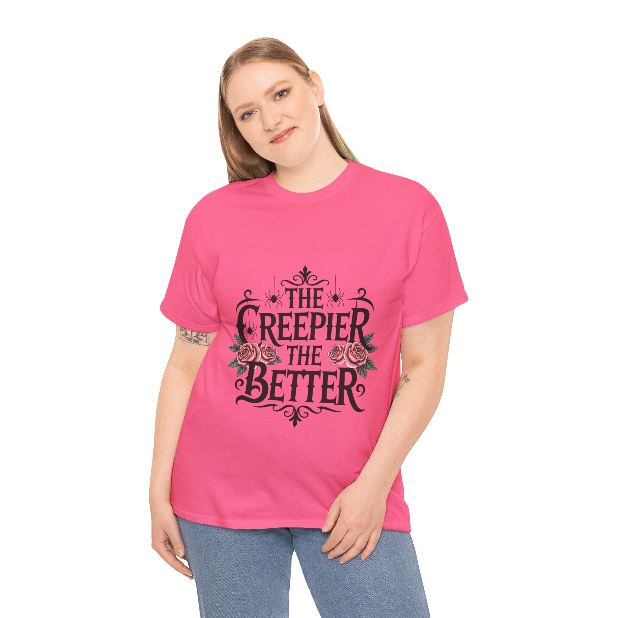 The Creepier the Better Tee, Perfect for Halloween, Casual Wear, Gift for Friends, Vintage Style, Unique Graphic T-Shirt