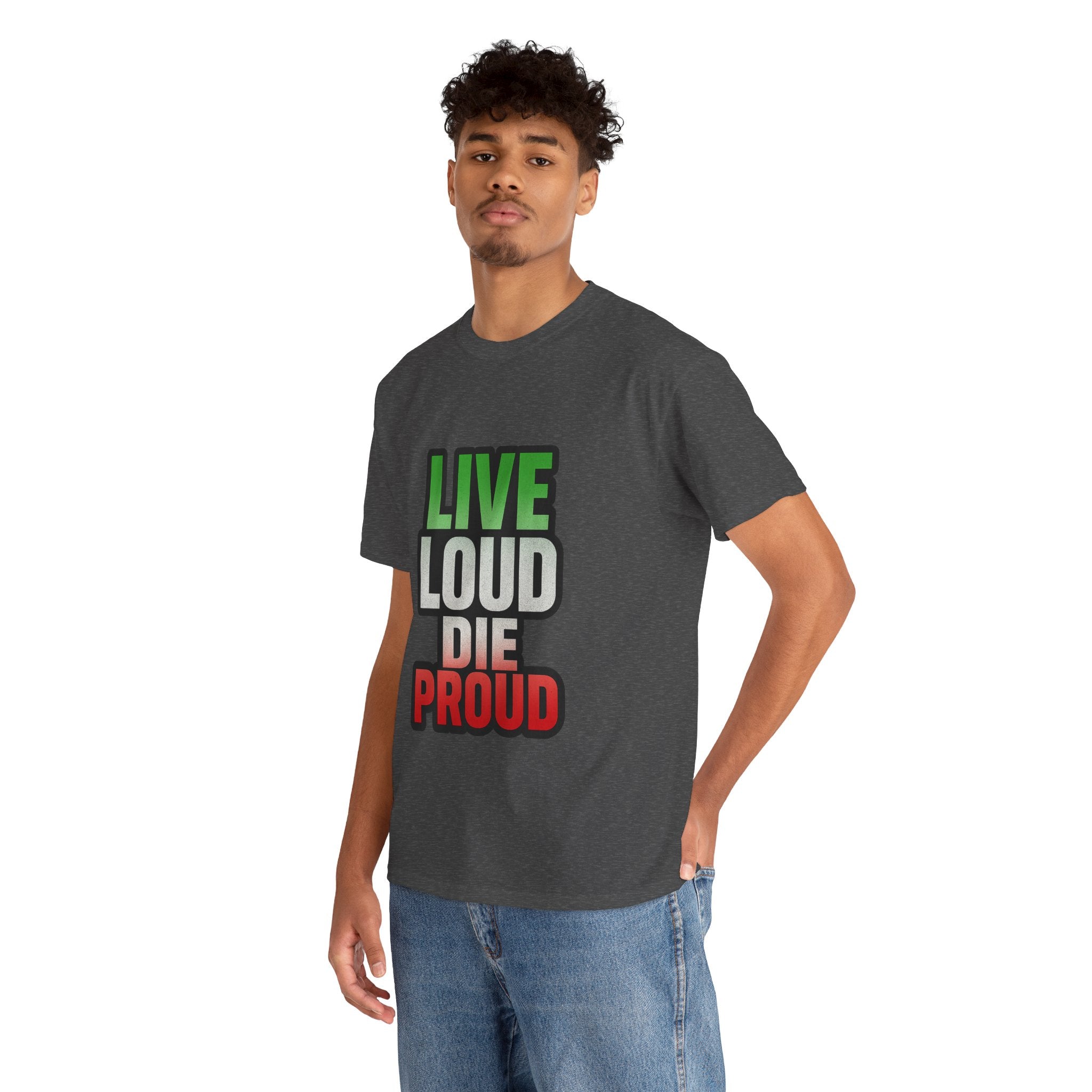 Live Loud Die Proud Italian Flag Tee