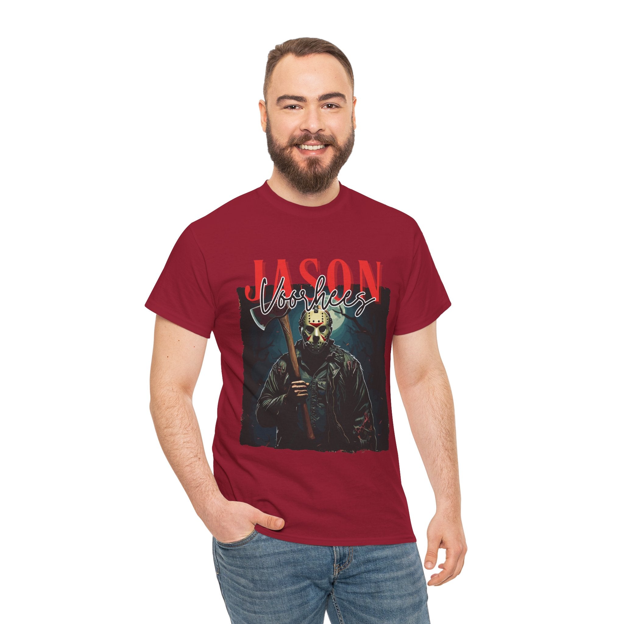 Jason Vorhees Horror Graphic Tee, Unisex Cotton Shirt, Halloween Costume, Horror Movie Gift, Spooky T-Shirt, Horror Fan Apparel