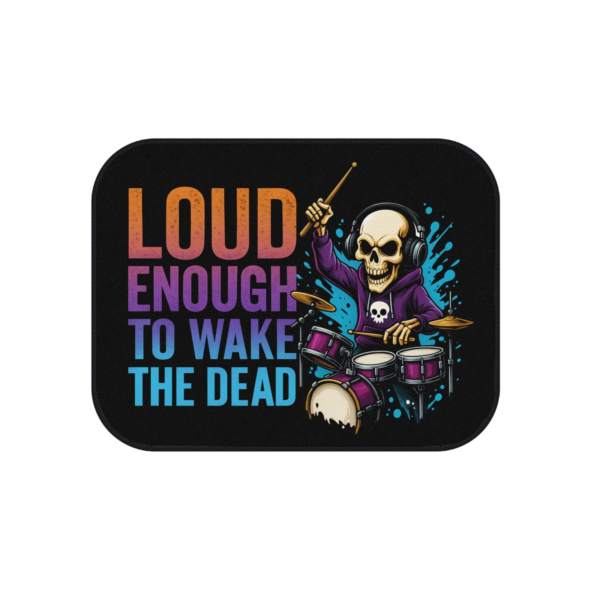 Bone Jams MC Bonez, Rockin' Car Mats (Set of 4) for Music Lovers, Punk Vibes, Skull Design, Unique Auto Accessories, Perfect for Gifts