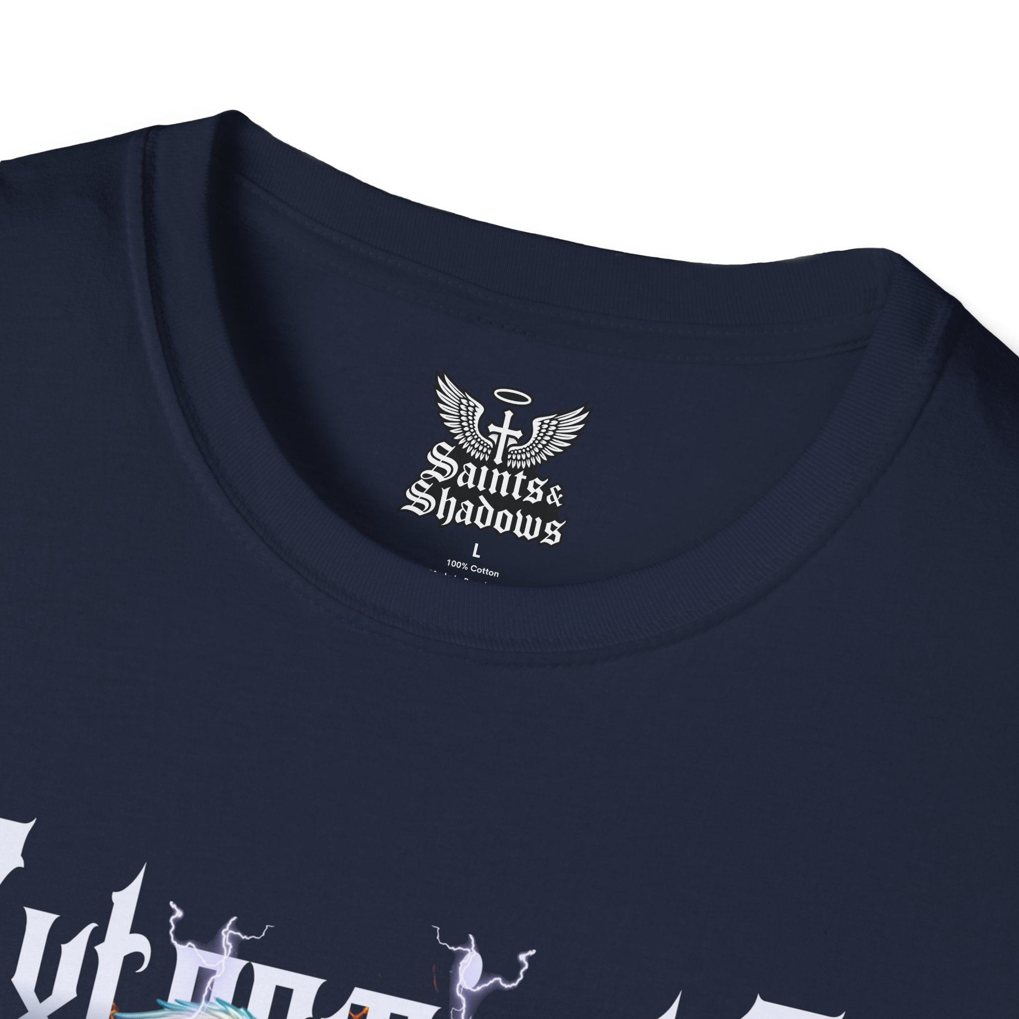 Saints and Shadows - Exterminate, Angelic Artwork Unisex Softstyle T-Shirt, Casual Wear