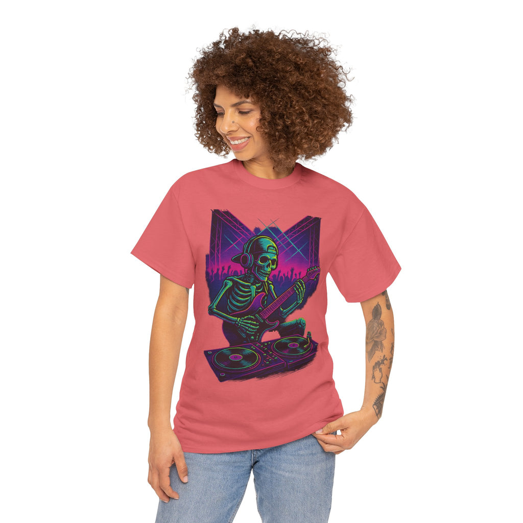 Bone Jams Rockin’ Skeleton, Tee | Loud Enough to Wake the Dead | Unisex Cotton Shirt for Music Lovers, Concerts, Halloween, Gifts