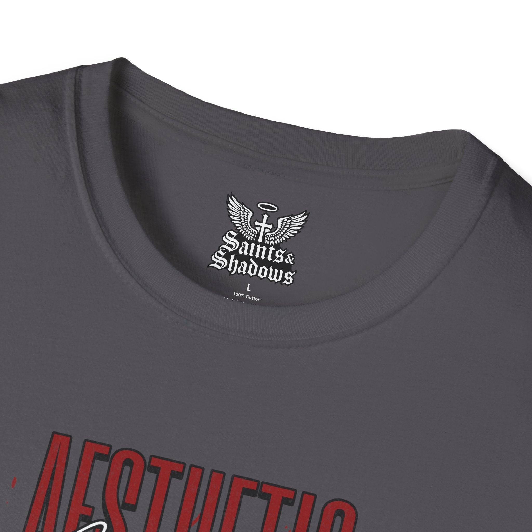 Saints and Shadows - Aesthetic Valentine, Angelic Artwork Unisex Softstyle T-Shirt, Casual Wear