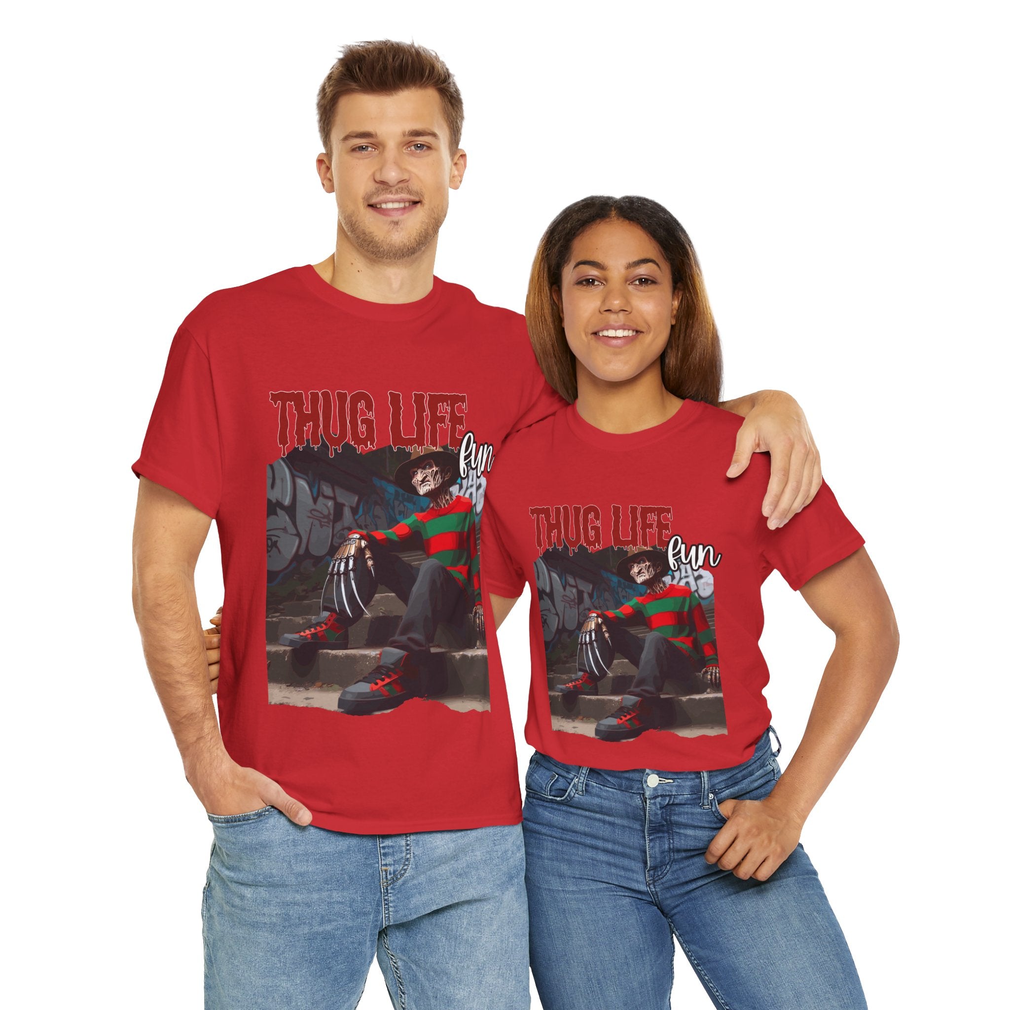 Freddie Kruger, Thug Life Tee - Horror Graphic Tee, Unisex Cotton Shirt, Halloween Costume, Horror Movie Gift