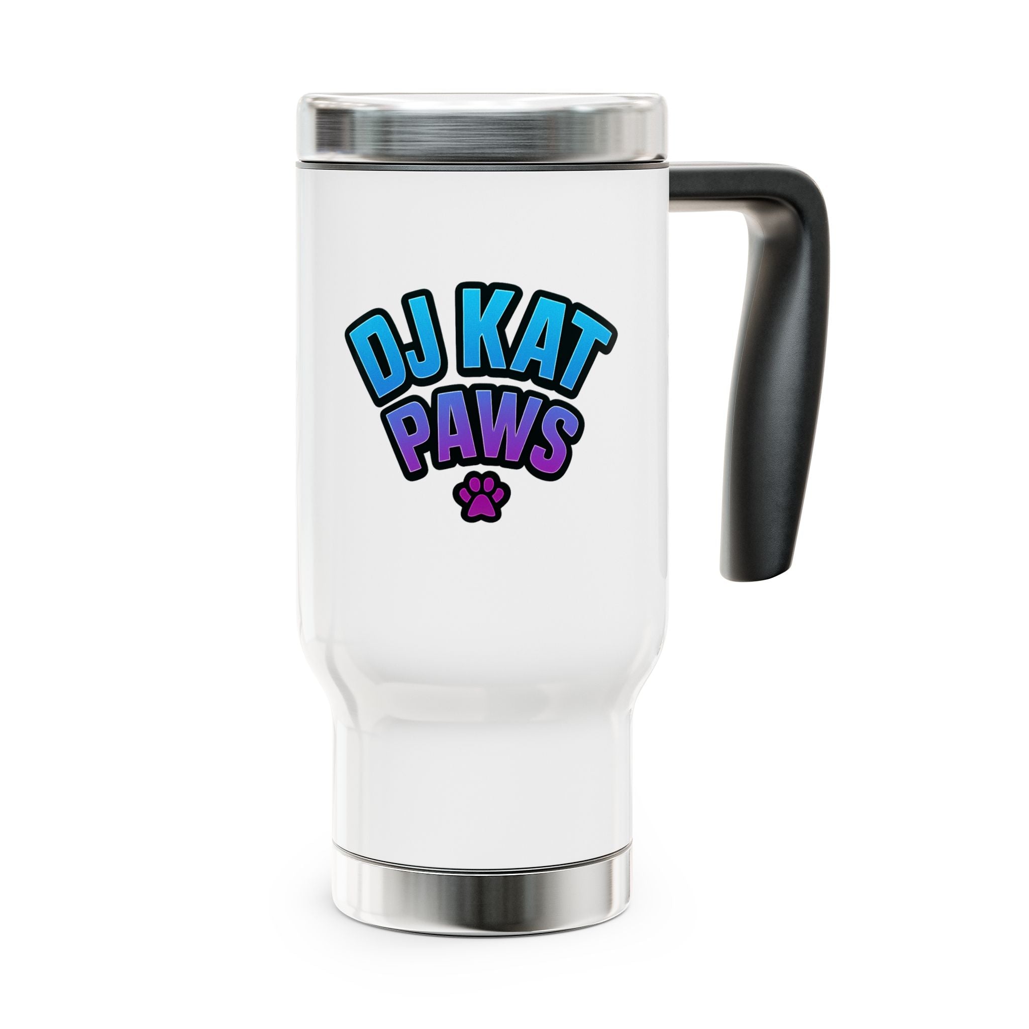 DJ KAT PAWS - Purr-fectly Awesome Travel Mug | Stylish 14oz Stainless Steel Cup, Perfect for Cat Lovers, Musicians, Gifts, Everyday Use
