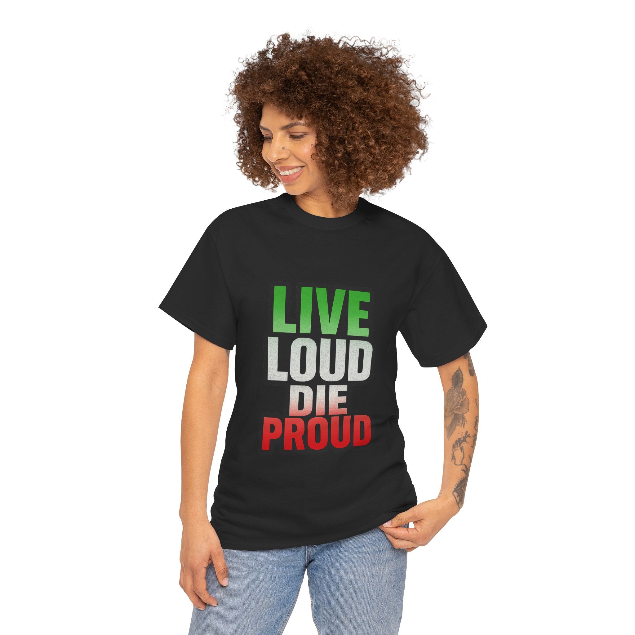Live Loud Die Proud Italian Flag Tee