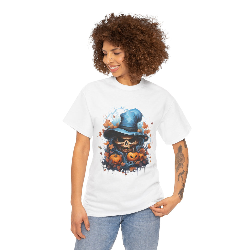 Skull Witch Unhappy Halloween Tee - Halloween Shirt, Spooky Tee, Pumpkin Shirt, Fall Apparel, Costume Top