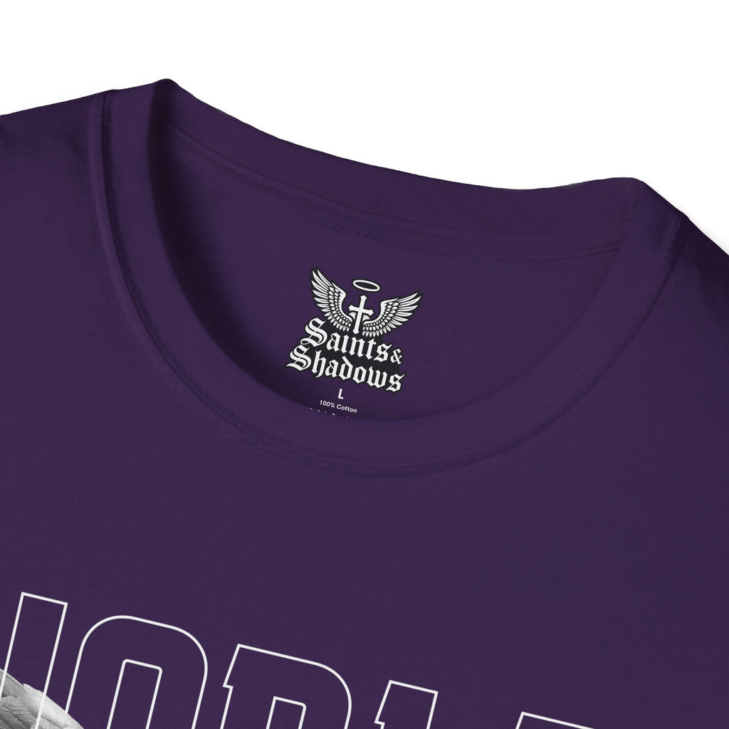 Saints and Shadows - Noble, Angelic Artwork Unisex Softstyle T-Shirt, Casual Wear
