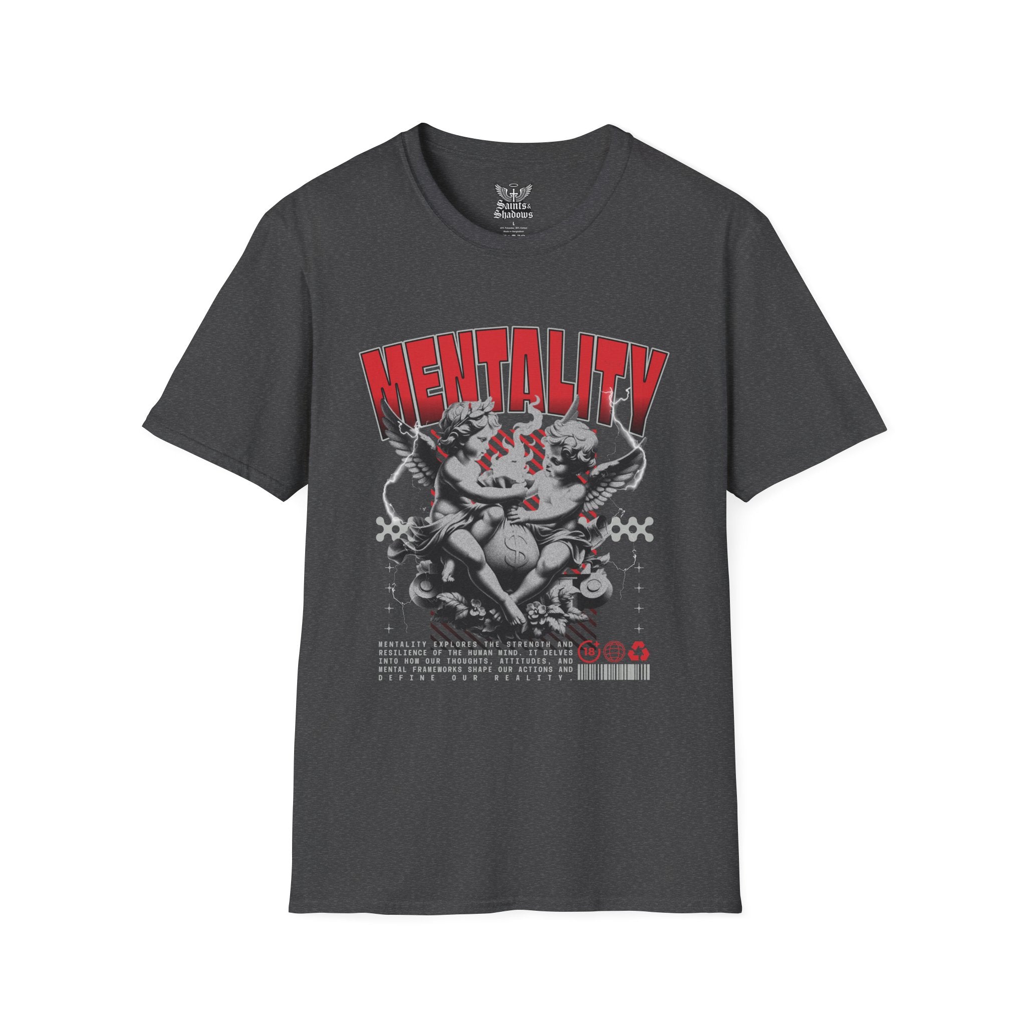 Saints and Shadows - Mentaility, Angelic Artwork Unisex Softstyle T-Shirt, Casual Wear