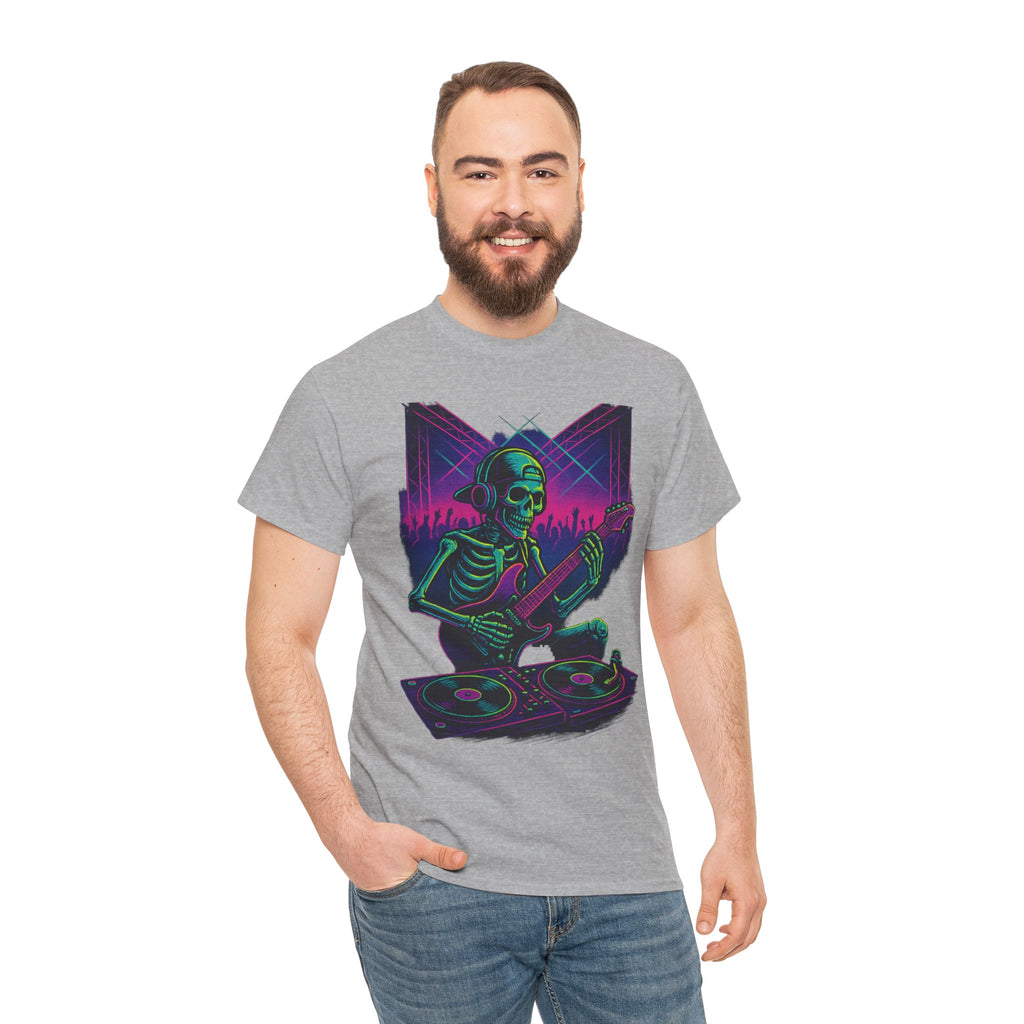 Bone Jams Rockin’ Skeleton, Tee | Loud Enough to Wake the Dead | Unisex Cotton Shirt for Music Lovers, Concerts, Halloween, Gifts