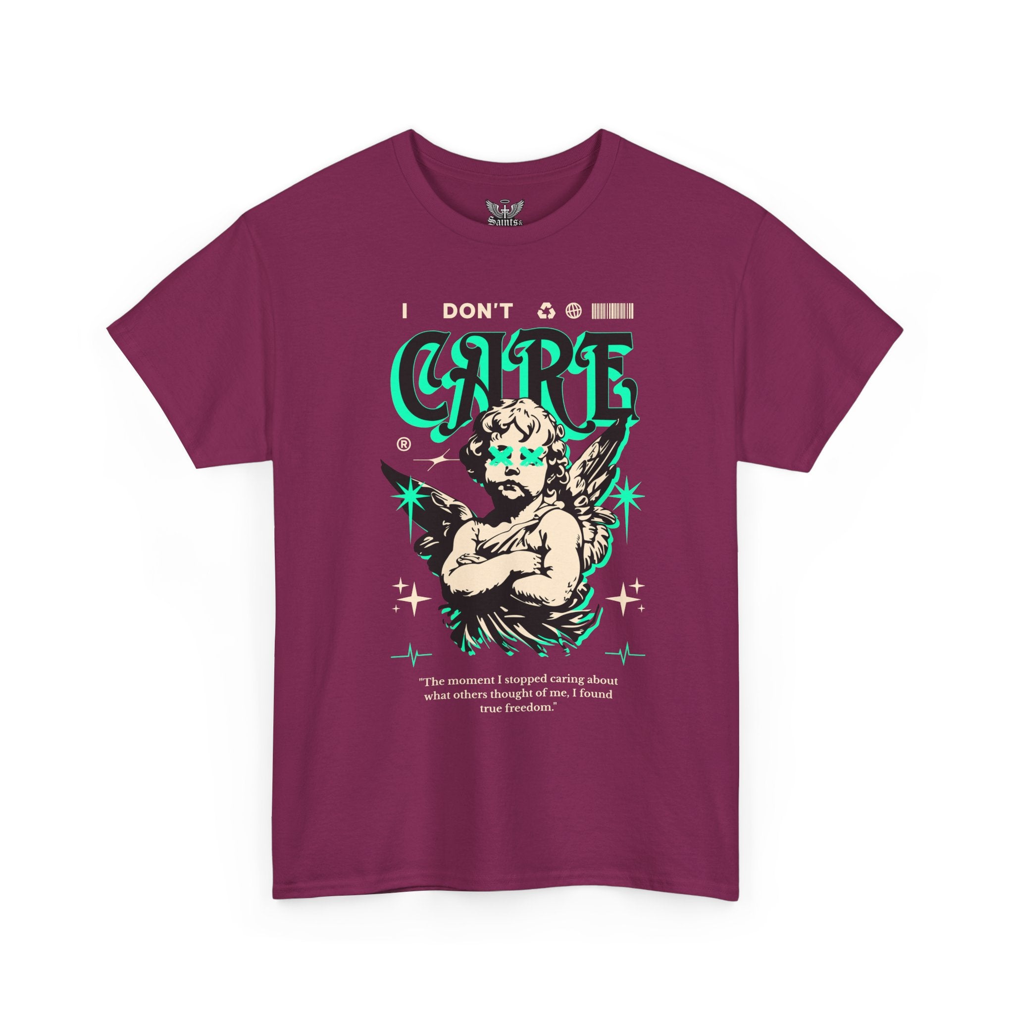 Saints and Shadows - I Don't Care, Angelic Artwork Unisex Softstyle T-Shirt, Casual Wear