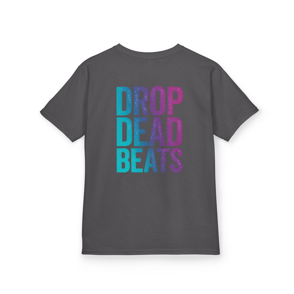 Bone Jams MC Bonez Kids Tee | Drummer Edition | Halloween Costume, Birthday Gift & Drop Dead Beats Apparel