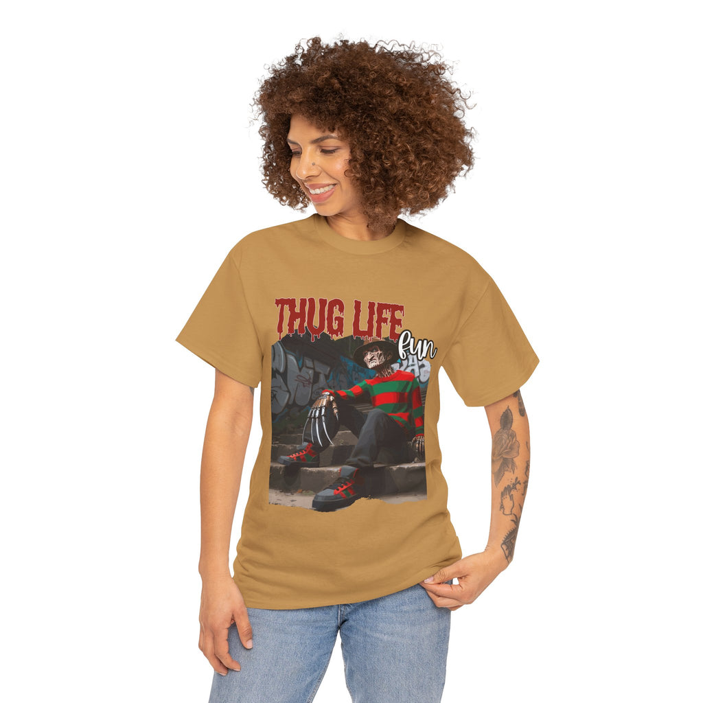 Freddie Kruger, Thug Life Tee - Horror Graphic Tee, Unisex Cotton Shirt, Halloween Costume, Horror Movie Gift
