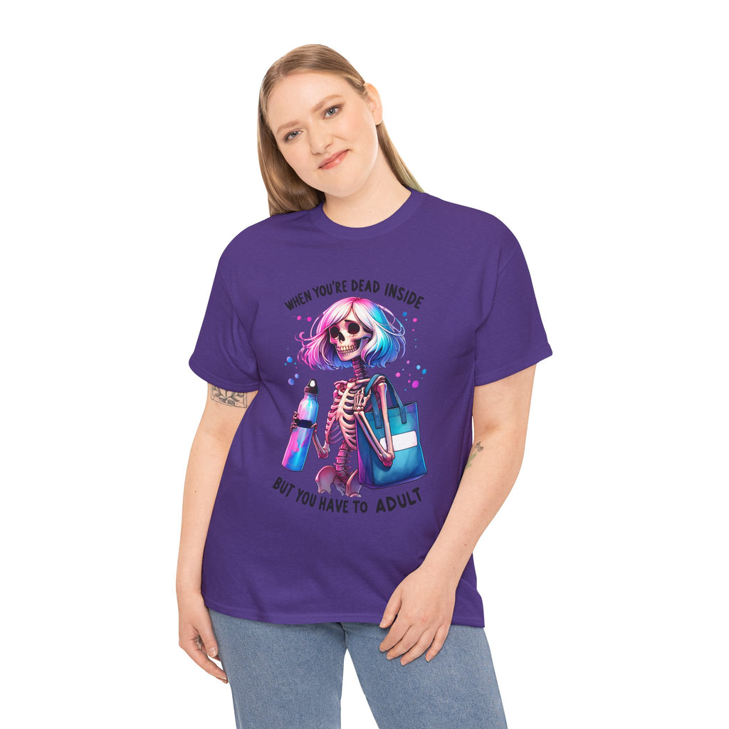When you're dead onside, Whimsical Skeleton Tee, Funny Graphic Shirt, Perfect for Halloween, Unique Gift Idea, Casual Wear, Everyday Humor