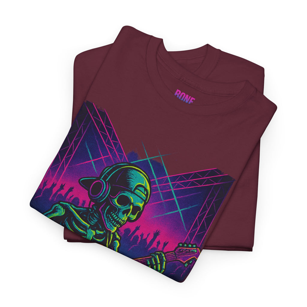 Bone Jams Rockin’ Skeleton, Tee | Loud Enough to Wake the Dead | Unisex Cotton Shirt for Music Lovers, Concerts, Halloween, Gifts
