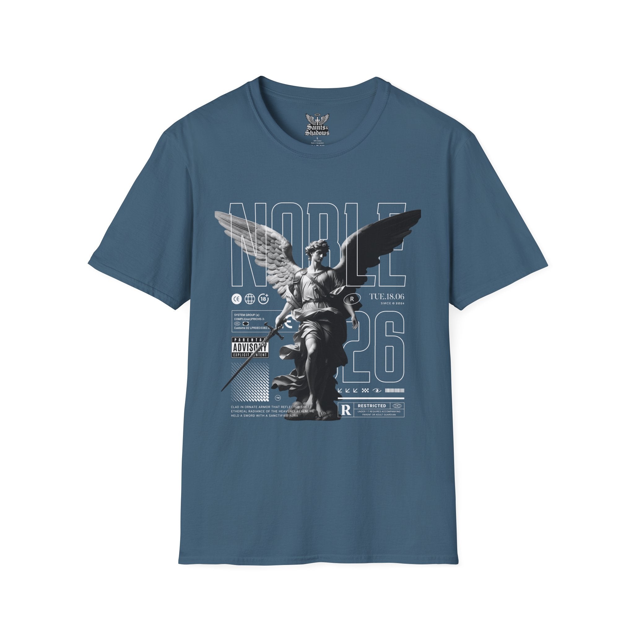 Saints and Shadows - Noble, Angelic Artwork Unisex Softstyle T-Shirt, Casual Wear