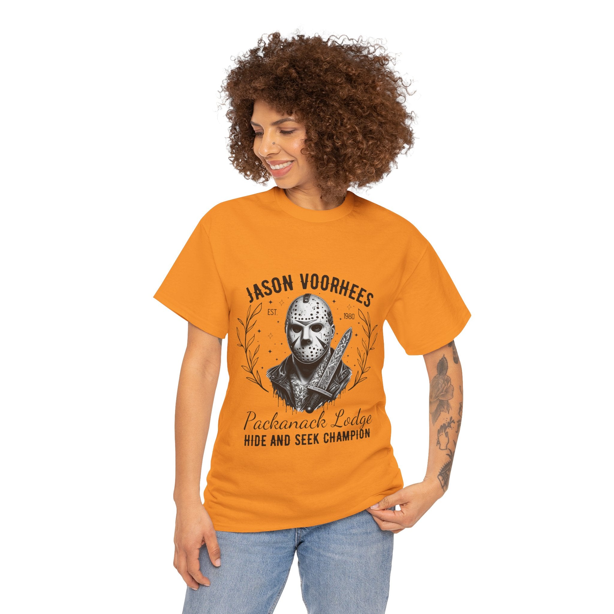 Jason Voorhees 'Hide and Seek Champion'  - Horror Graphic Tee, Unisex Cotton Shirt, Halloween Costume, Horror Movie Gift, Spooky T-Shirt, Horror Fan Apparel