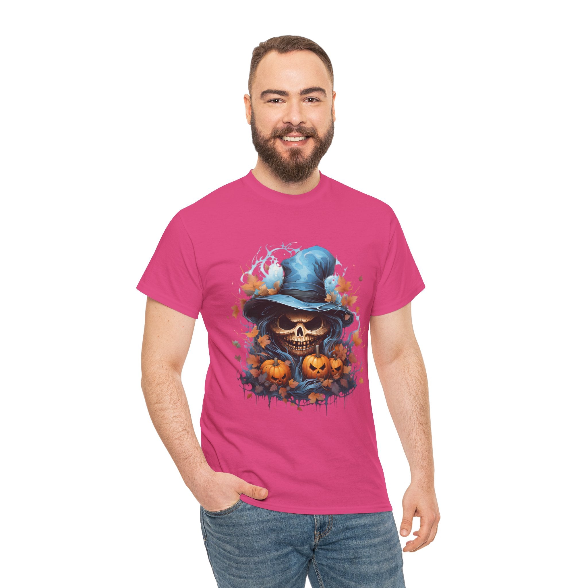 Skull Witch Unhappy Halloween Tee - Halloween Shirt, Spooky Tee, Pumpkin Shirt, Fall Apparel, Costume Top