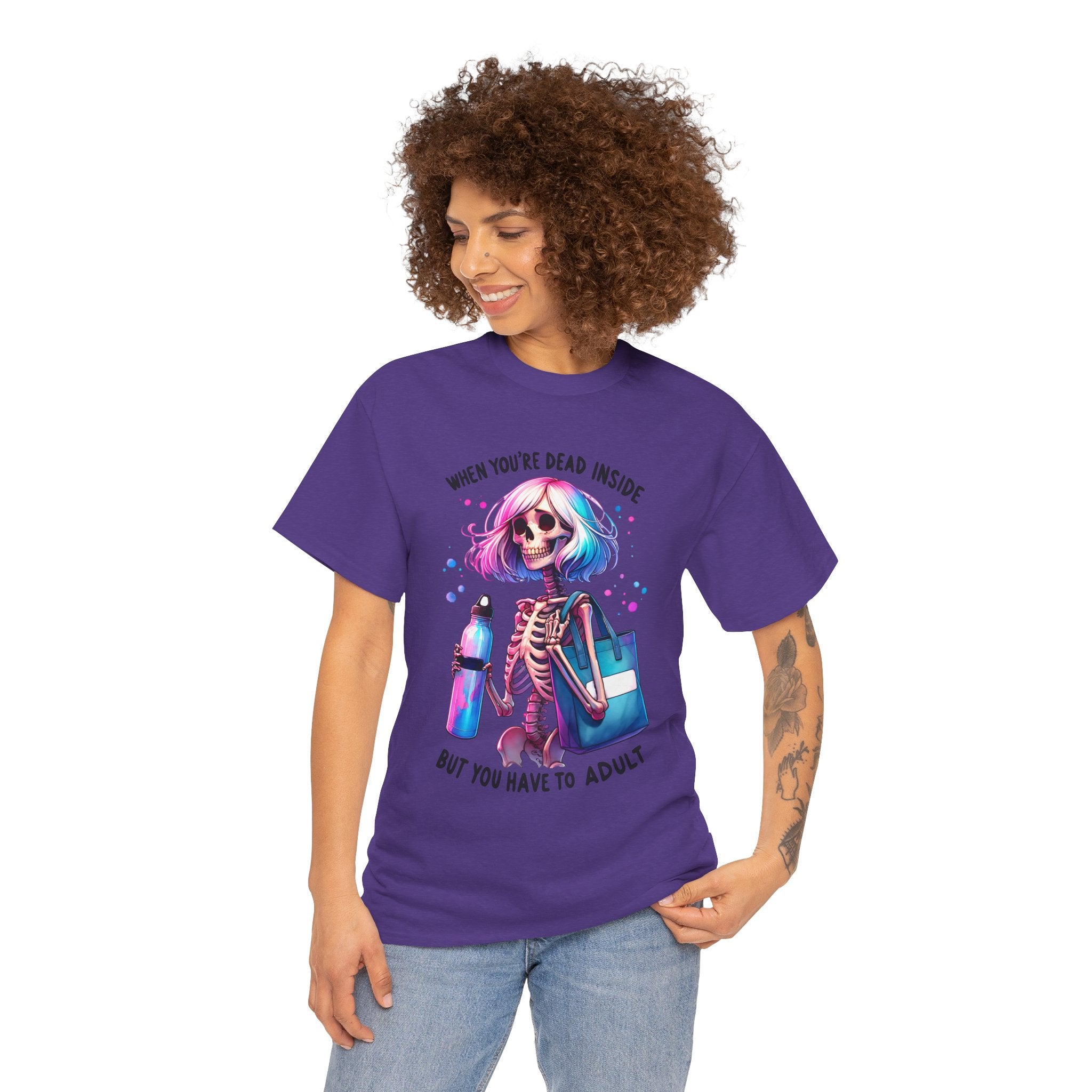 When you're dead onside, Whimsical Skeleton Tee, Funny Graphic Shirt, Perfect for Halloween, Unique Gift Idea, Casual Wear, Everyday Humor