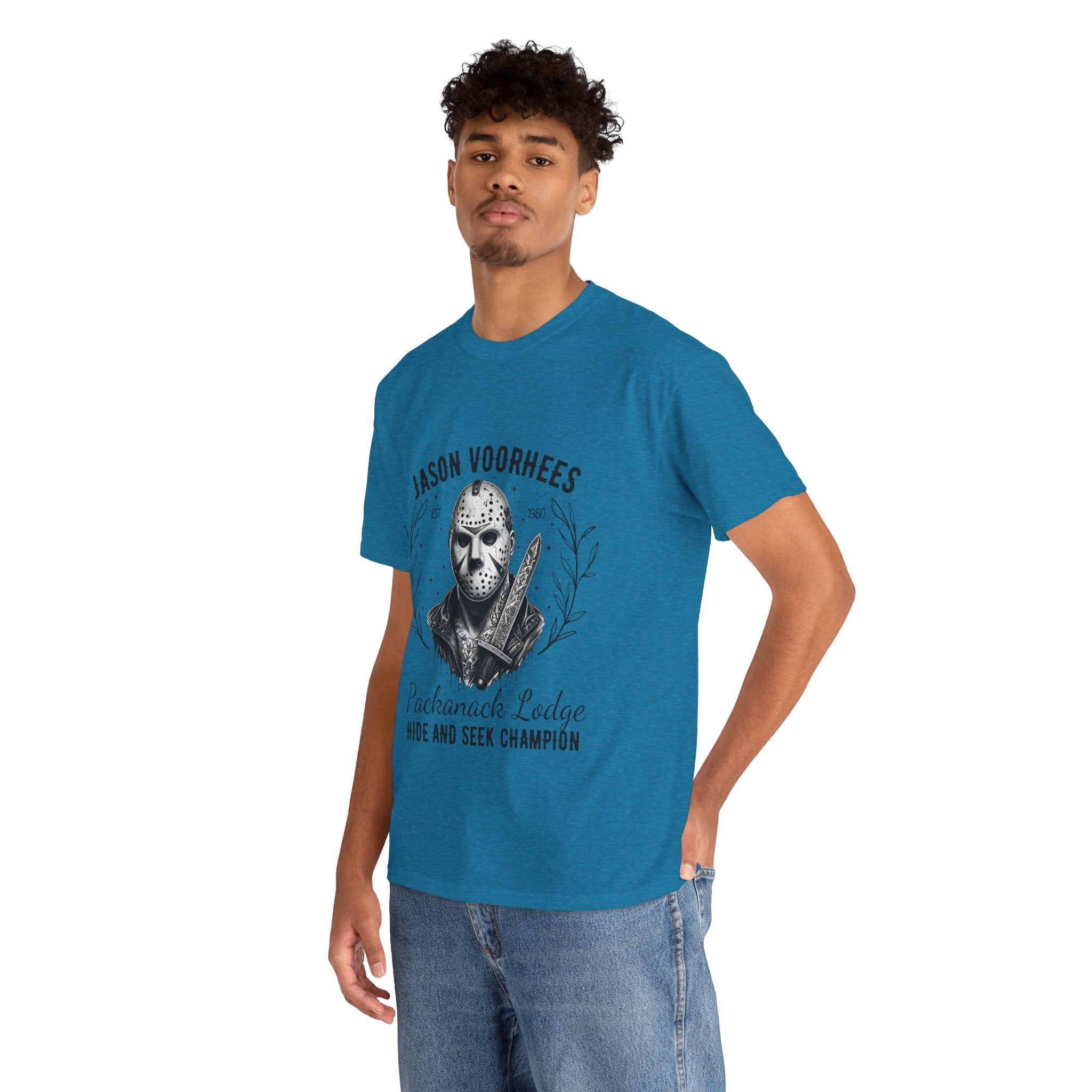 Jason Voorhees 'Hide and Seek Champion'  - Horror Graphic Tee, Unisex Cotton Shirt, Halloween Costume, Horror Movie Gift, Spooky T-Shirt, Horror Fan Apparel