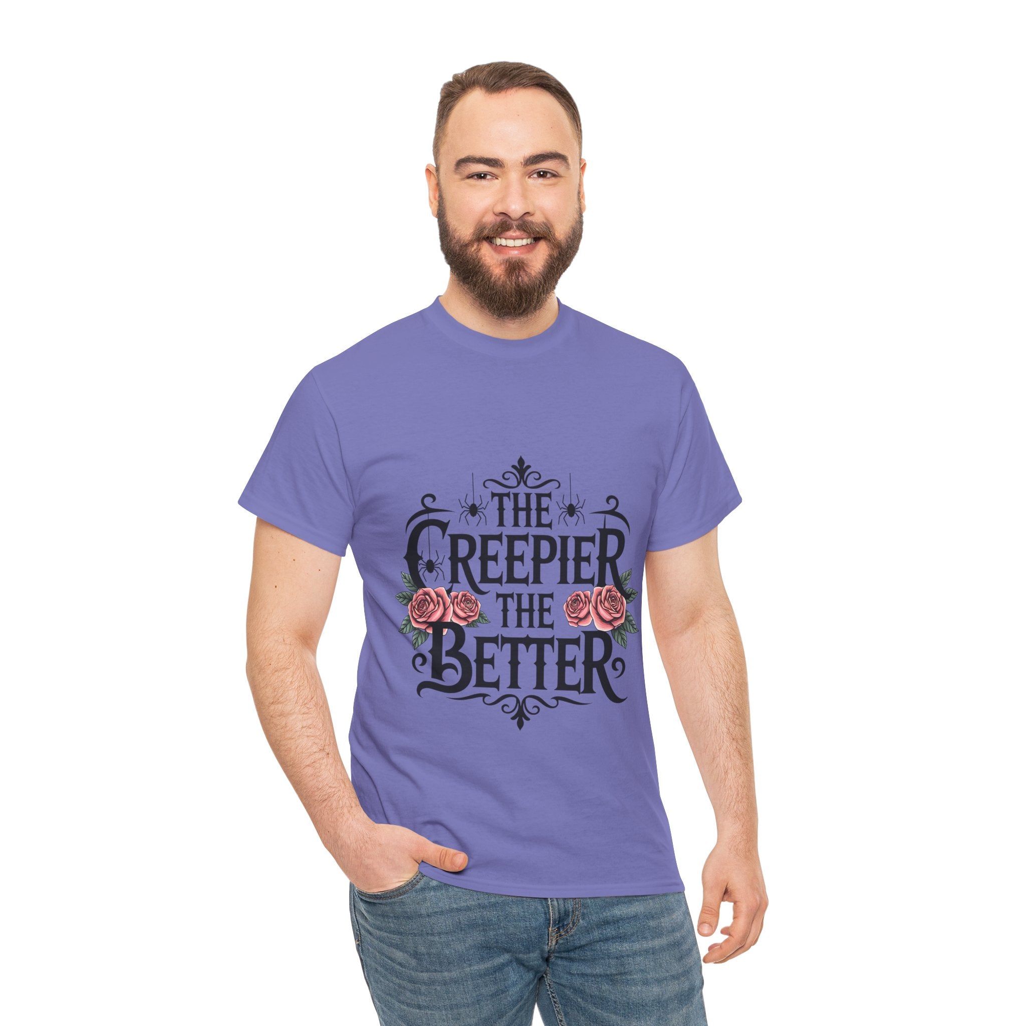 The Creepier the Better Tee, Perfect for Halloween, Casual Wear, Gift for Friends, Vintage Style, Unique Graphic T-Shirt