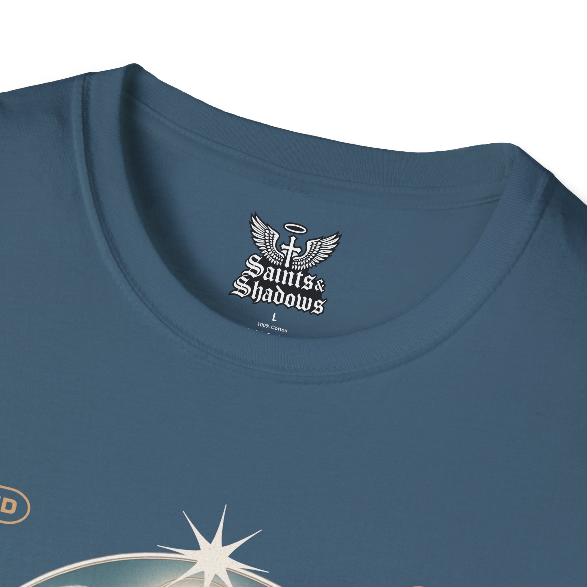 Saints and Shadows - Reflection, Angelic Artwork Unisex Softstyle T-Shirt, Casual Wear