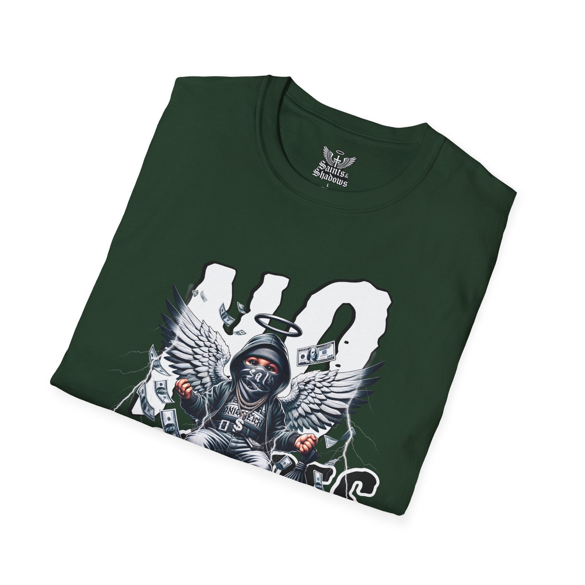 Saints and Shadows - No Exodus, Angelic Artwork Unisex Softstyle T-Shirt, Casual Wear