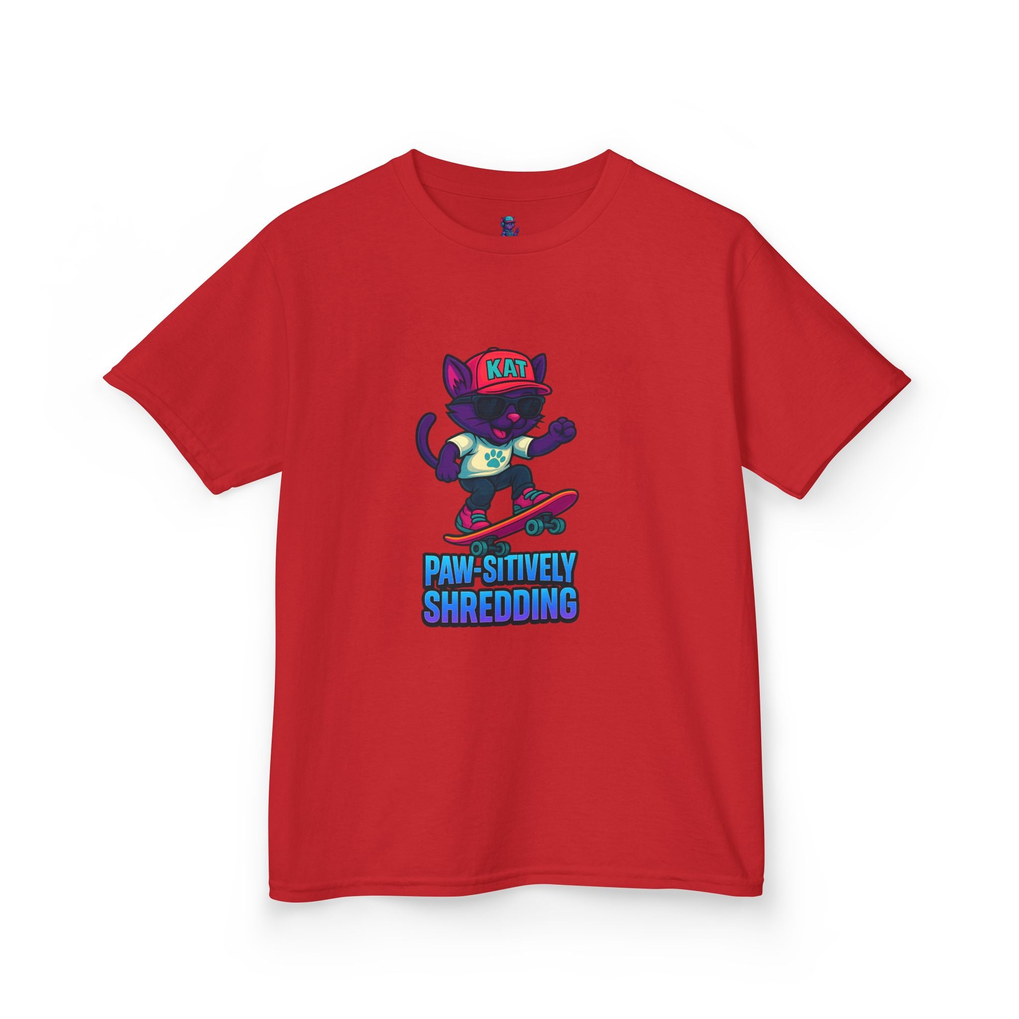DJ KAT PAWS - Fun Skater Cat Design, Youth Summer T-Shirt, Cool Kids Apparel, Birthday Gift, Trendy Casual Wear