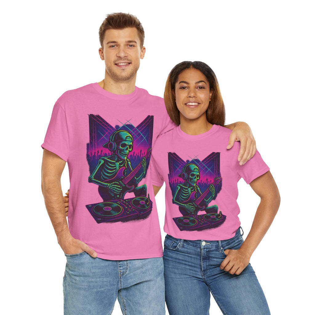 Bone Jams Rockin’ Skeleton, Tee | Loud Enough to Wake the Dead | Unisex Cotton Shirt for Music Lovers, Concerts, Halloween, Gifts