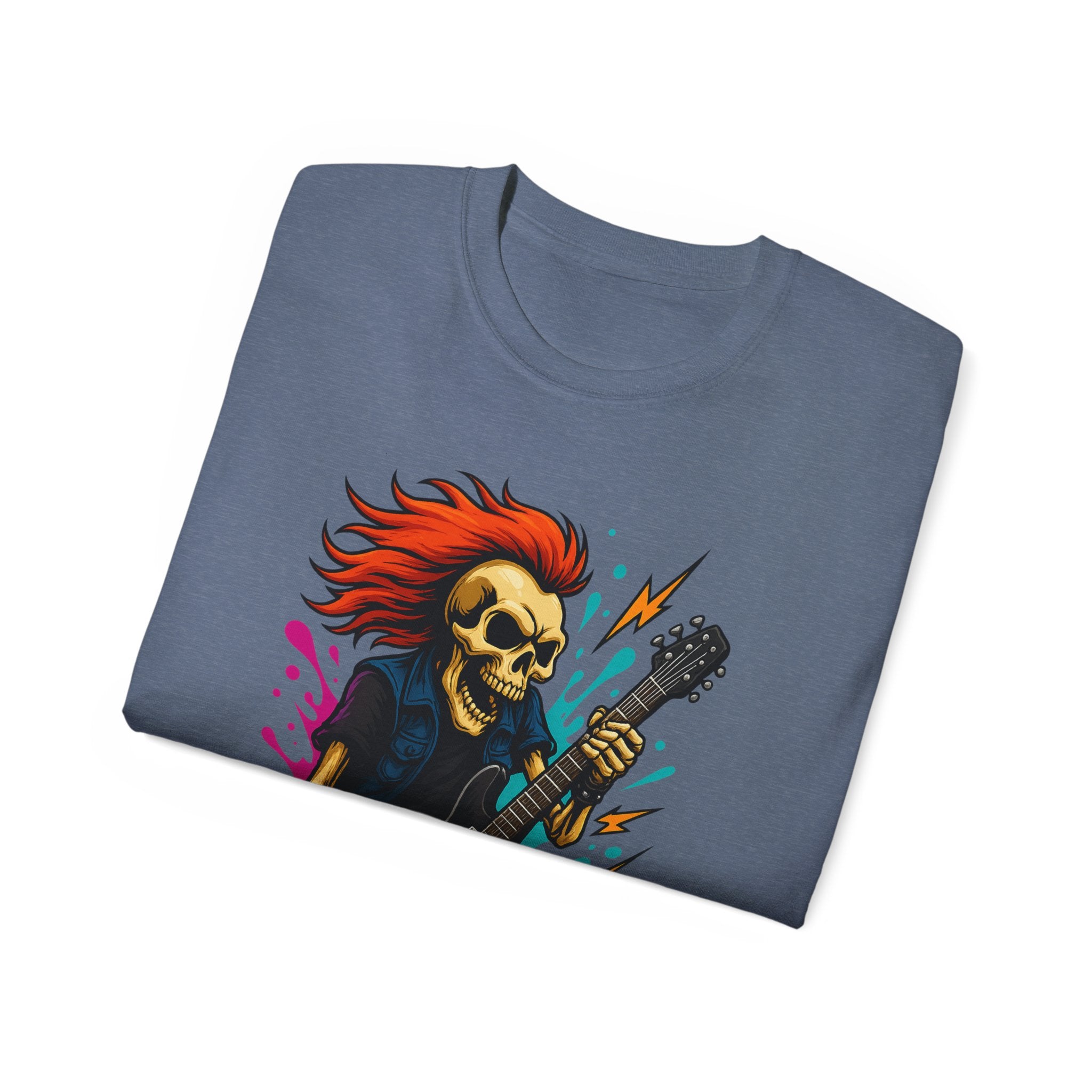 Rockin' Skull T-Shirt - Perfect for Music Lovers, Festival Gear, Halloween, Gift for Musicians, Vintage Band Tee, Casual Wear