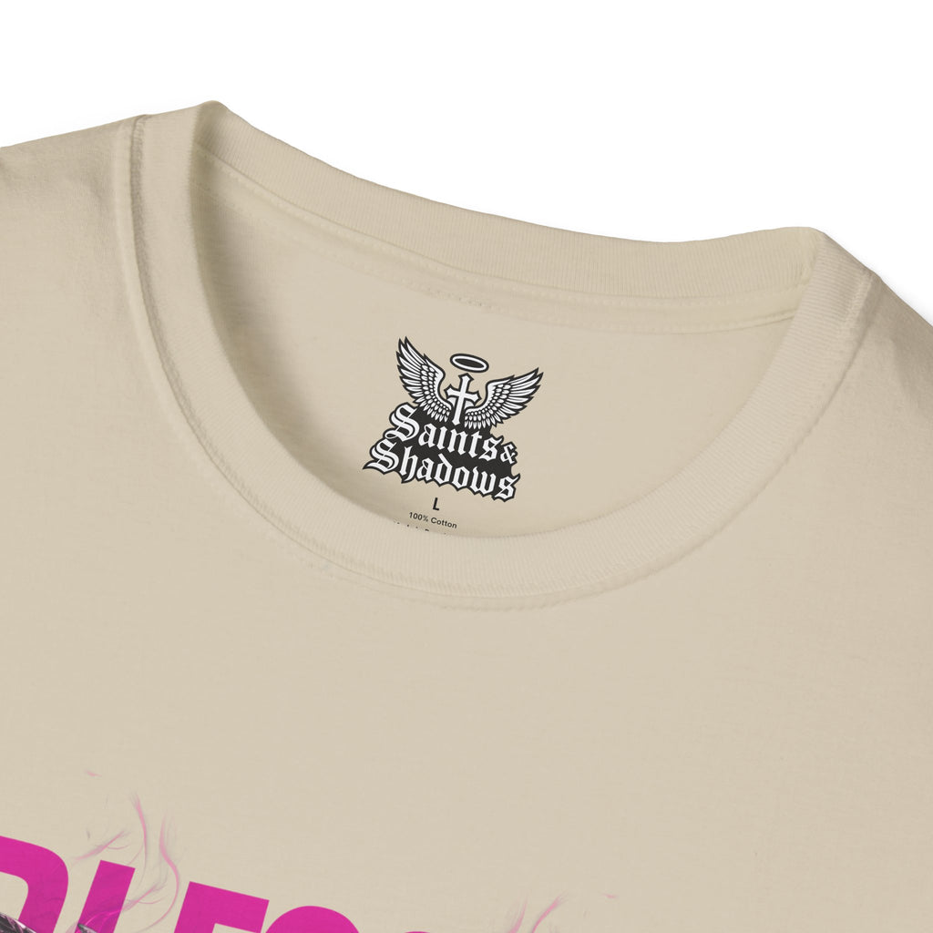 Saints and Shadows - Bleeded Art, Angelic Artwork Unisex Softstyle T-Shirt, Casual Wear
