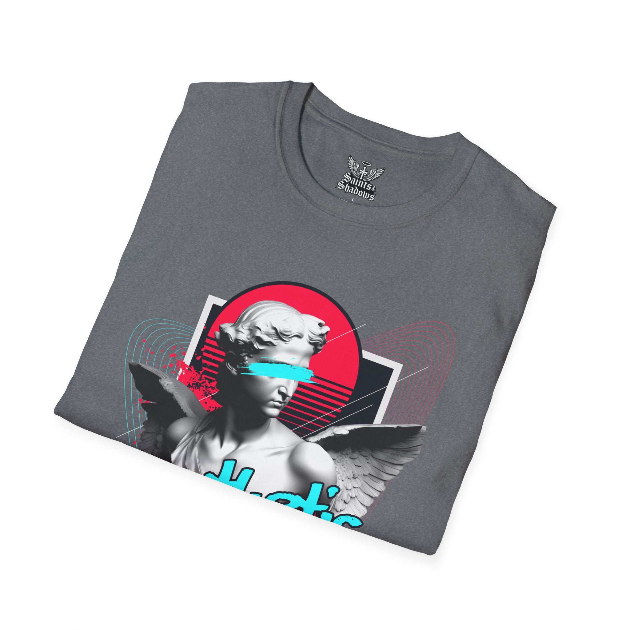 Saints and Shadows - Synthetic Dream, Angelic Artwork Unisex Softstyle T-Shirt, Casual Wear
