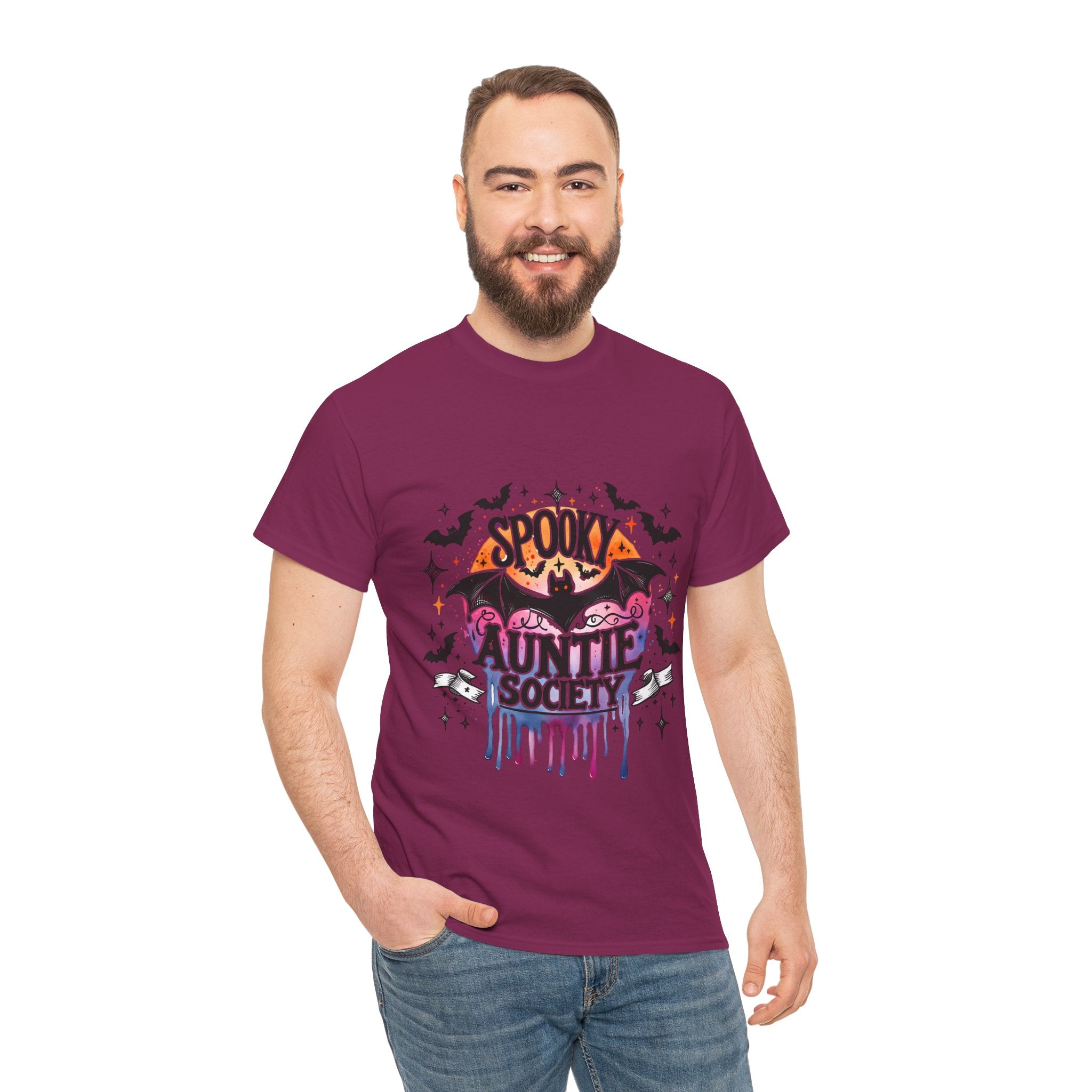Spooky Auntie Society Tee, Ghost Lovers T-Shirt, Halloween Costume Shirt, Unisex Graphic Tee, Fun Family Gathering Apparel