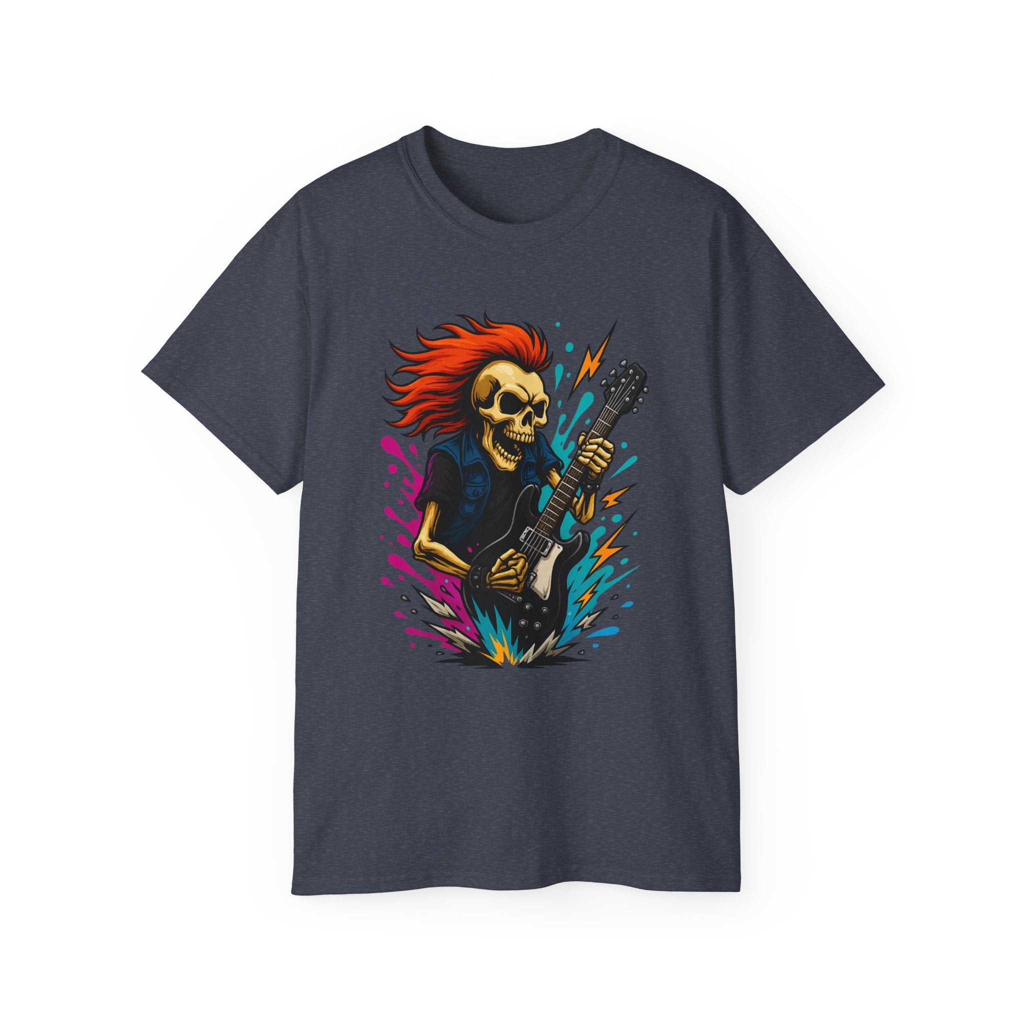 Rockin' Skull T-Shirt - Perfect for Music Lovers, Festival Gear, Halloween, Gift for Musicians, Vintage Band Tee, Casual Wear