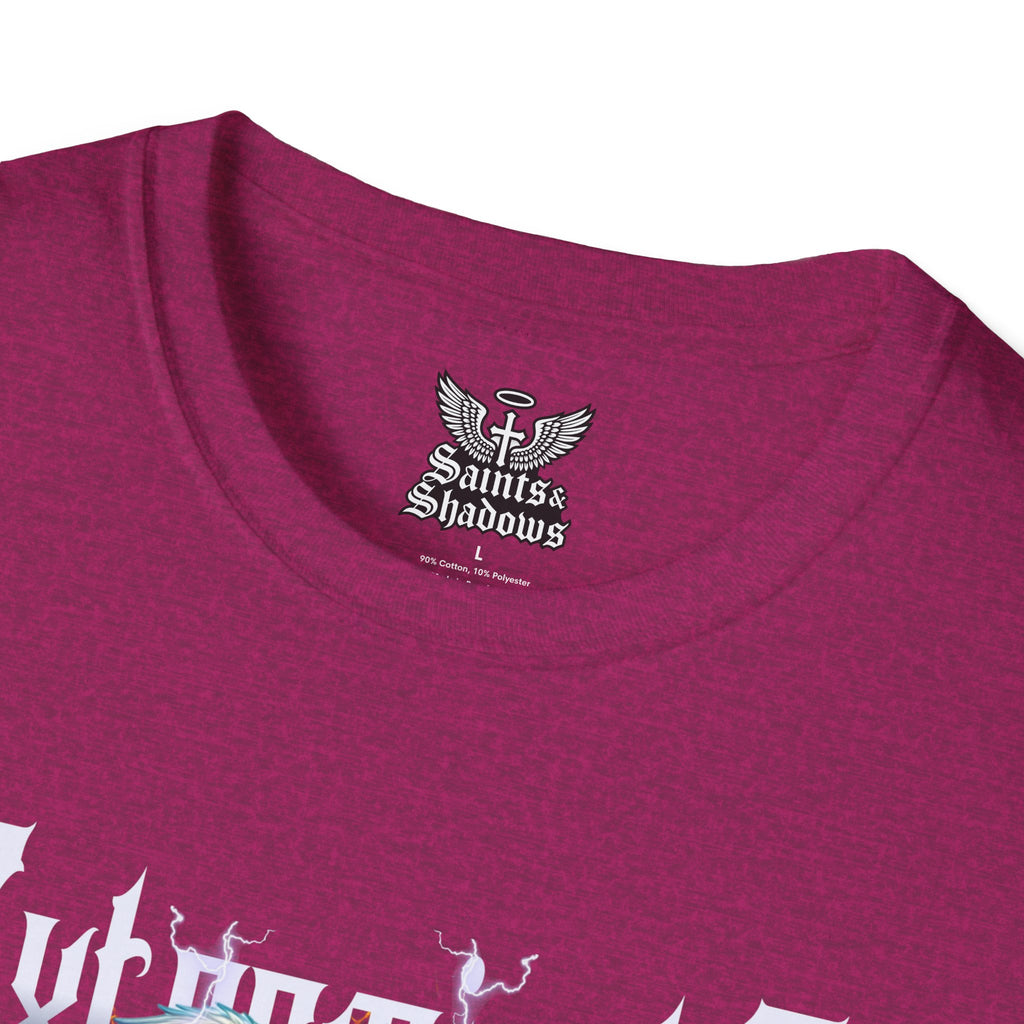 Saints and Shadows - Exterminate, Angelic Artwork Unisex Softstyle T-Shirt, Casual Wear